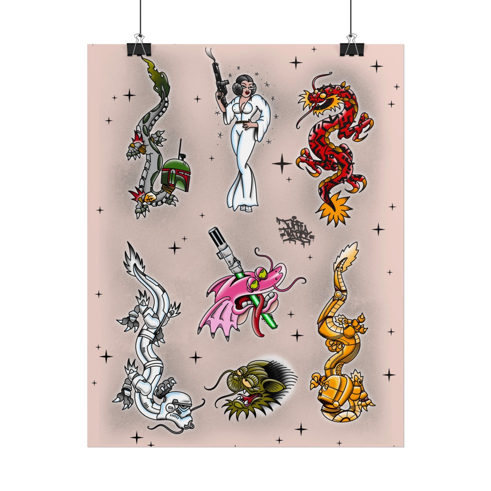 Star Wars mashup dragons 11″ x 14″ (Vertical) / Semi Glossy