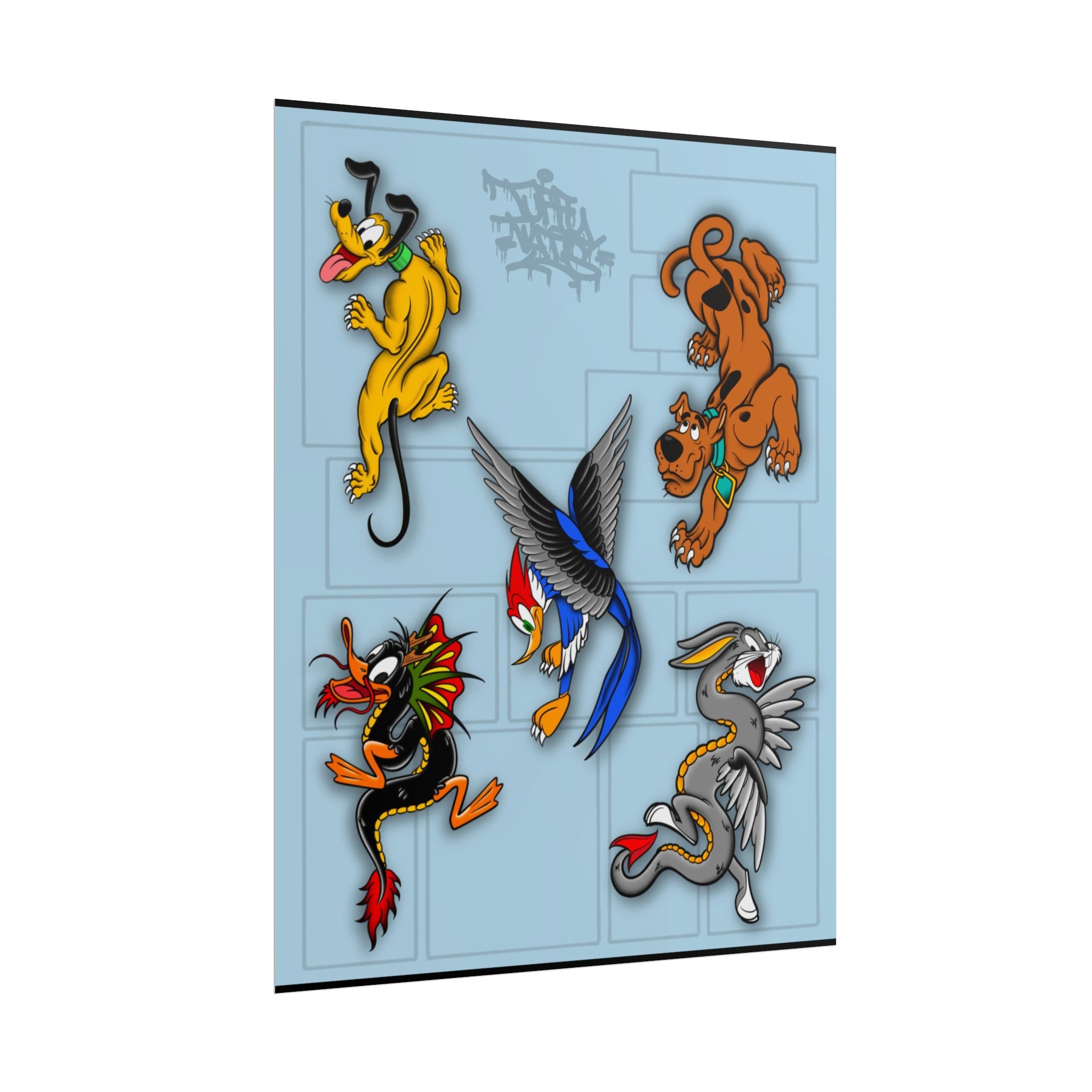 Looney Tunes mashup dragons 11″ x 14″ (Vertical) / Semi Glossy