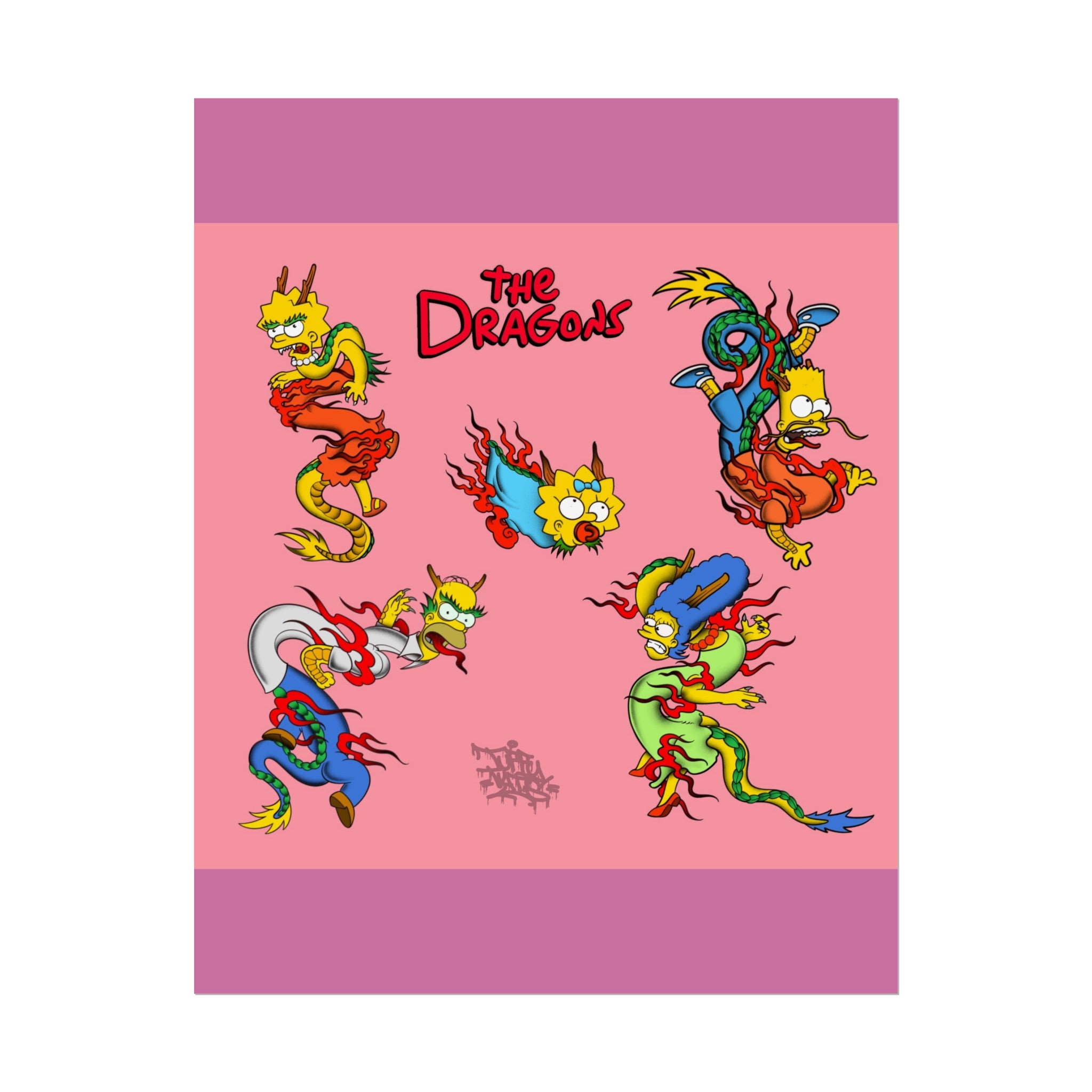 The Simpson’s mashup dragons 11″ x 14″ (Vertical) / Semi Glossy