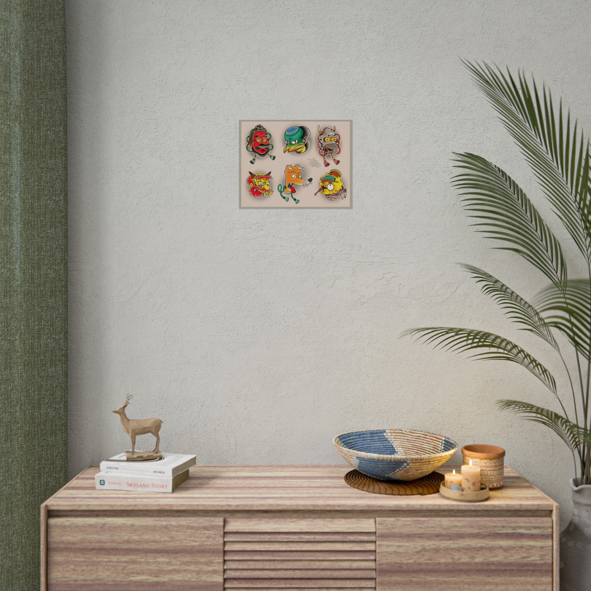 traditional Japanese Simpson’s mashup flash set 14″ x 11″ (Horizontal) / Semi Glossy