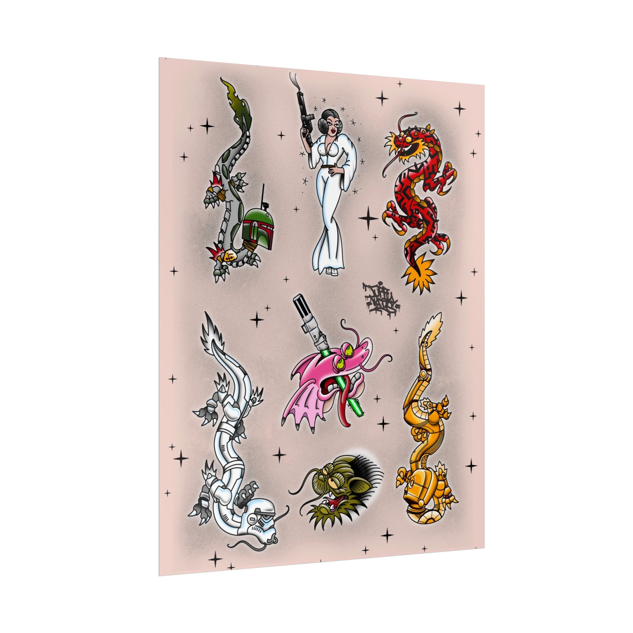 Star Wars mashup dragons 11″ x 14″ (Vertical) / Semi Glossy