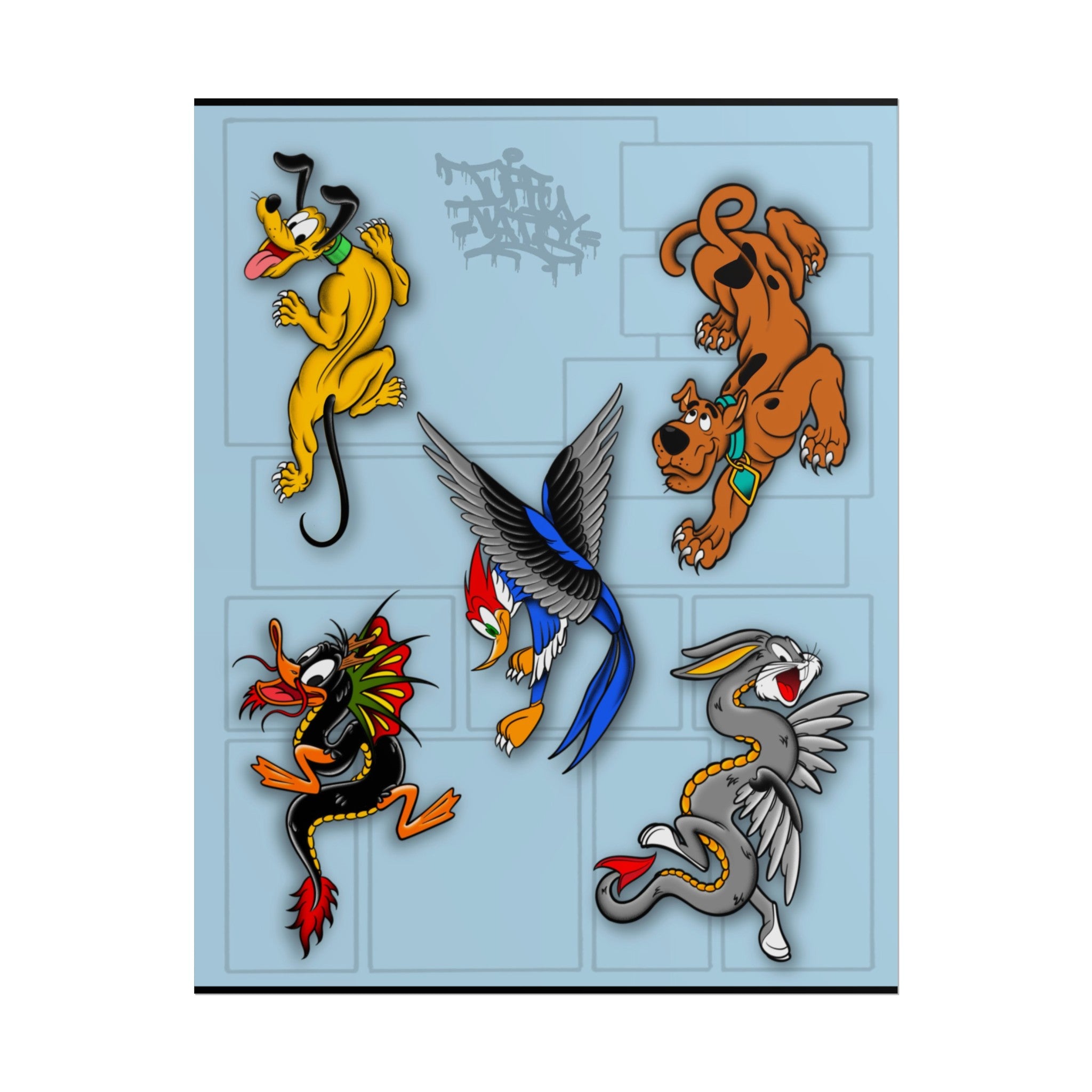 Looney Tunes mashup dragons 11″ x 14″ (Vertical) / Semi Glossy