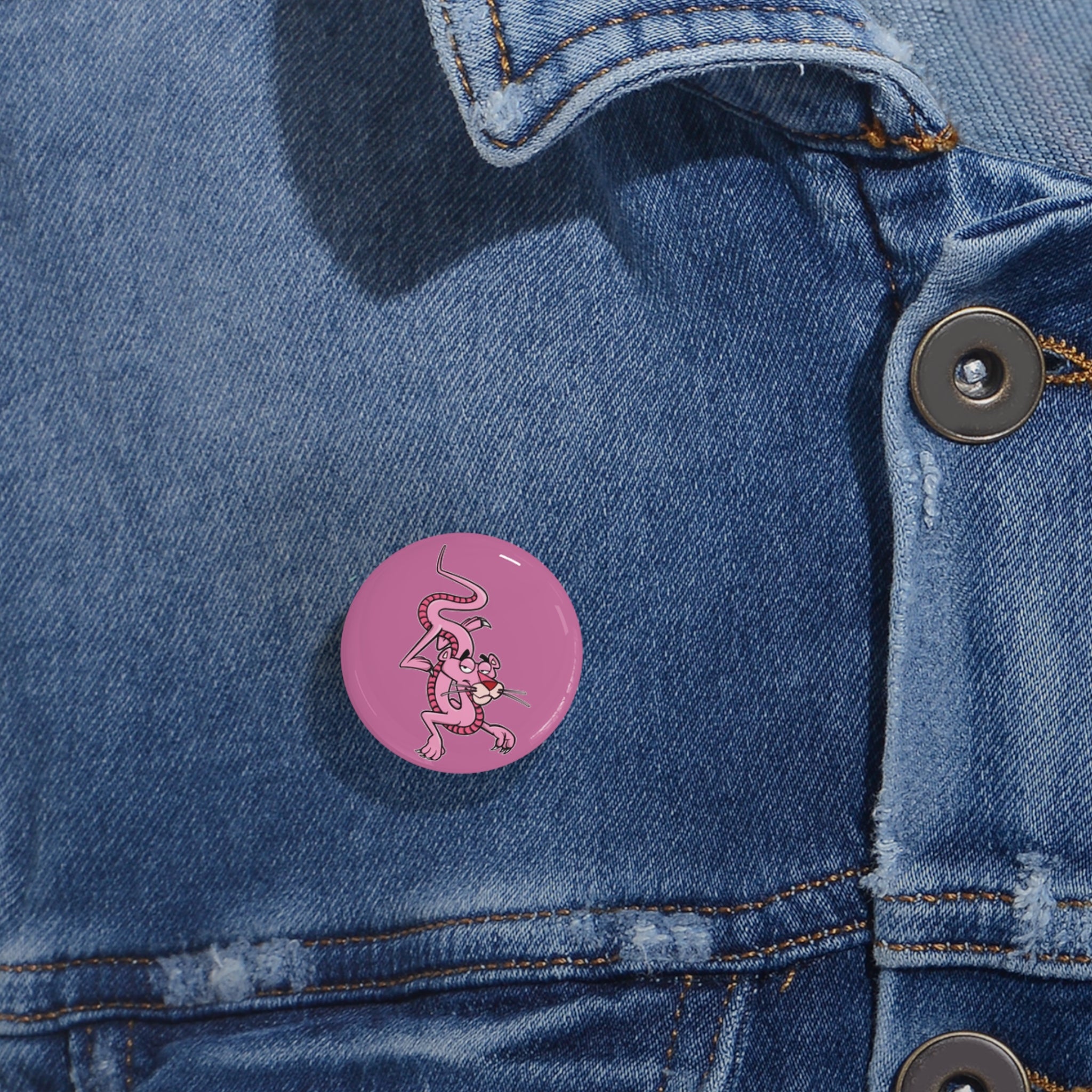 **Pink Panther Dragon Round Button** 1" / Round / 1 pc