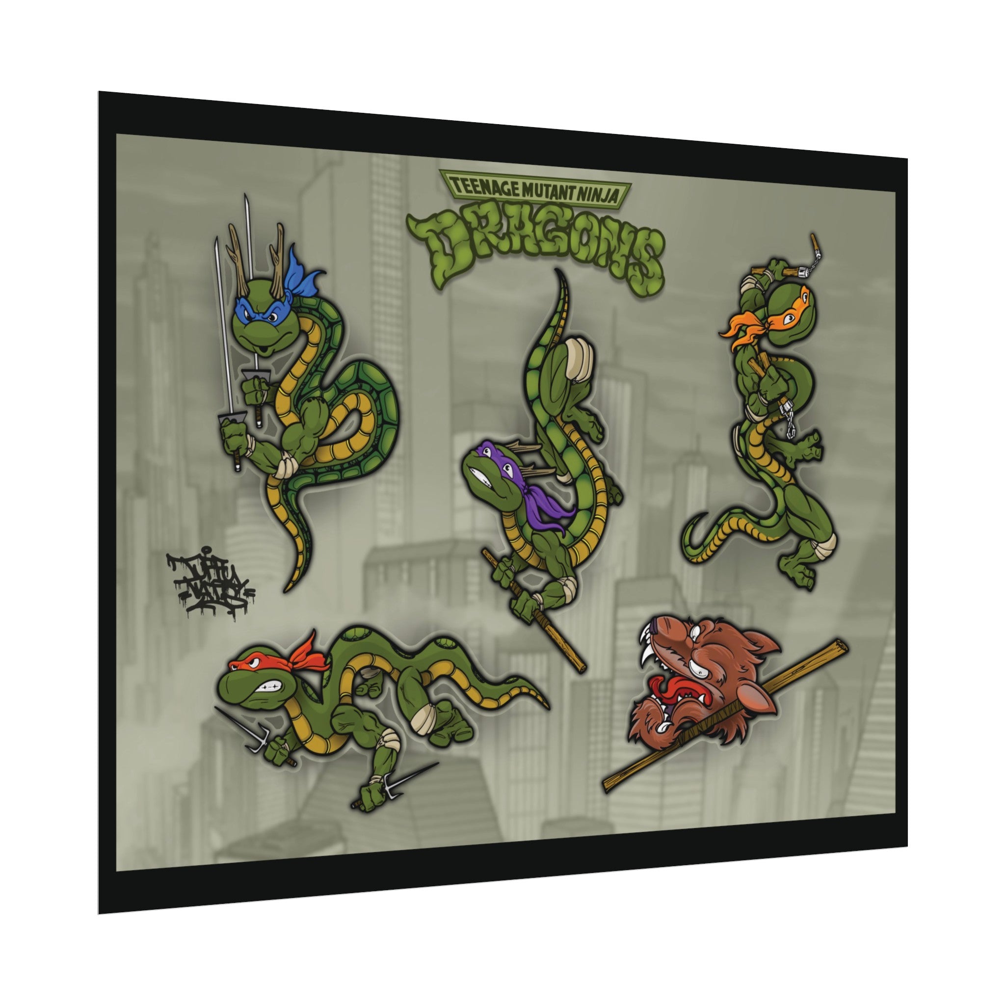 Teenage mutant ninja dragons 14″ x 11″ (Horizontal) / Fine Art