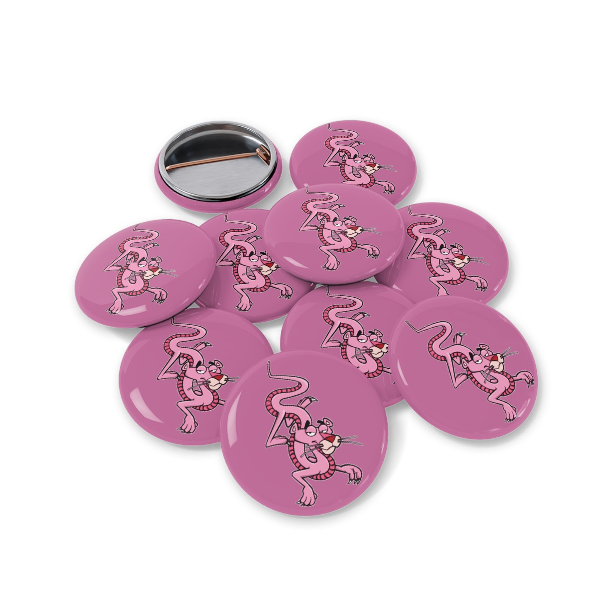 **Pink Panther Dragon Round Button** 1" / Round / 1 pc