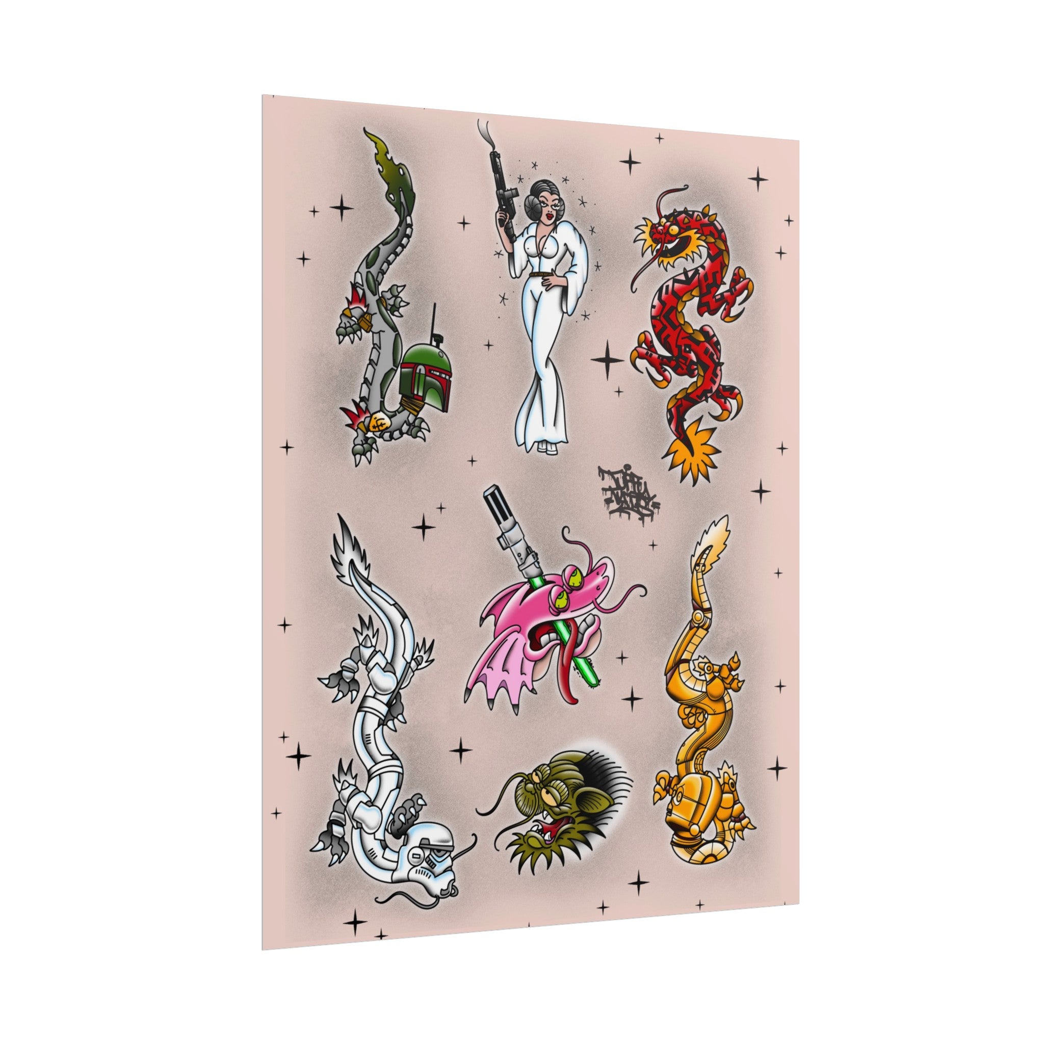 Star Wars mashup dragons 11″ x 14″ (Vertical) / Semi Glossy