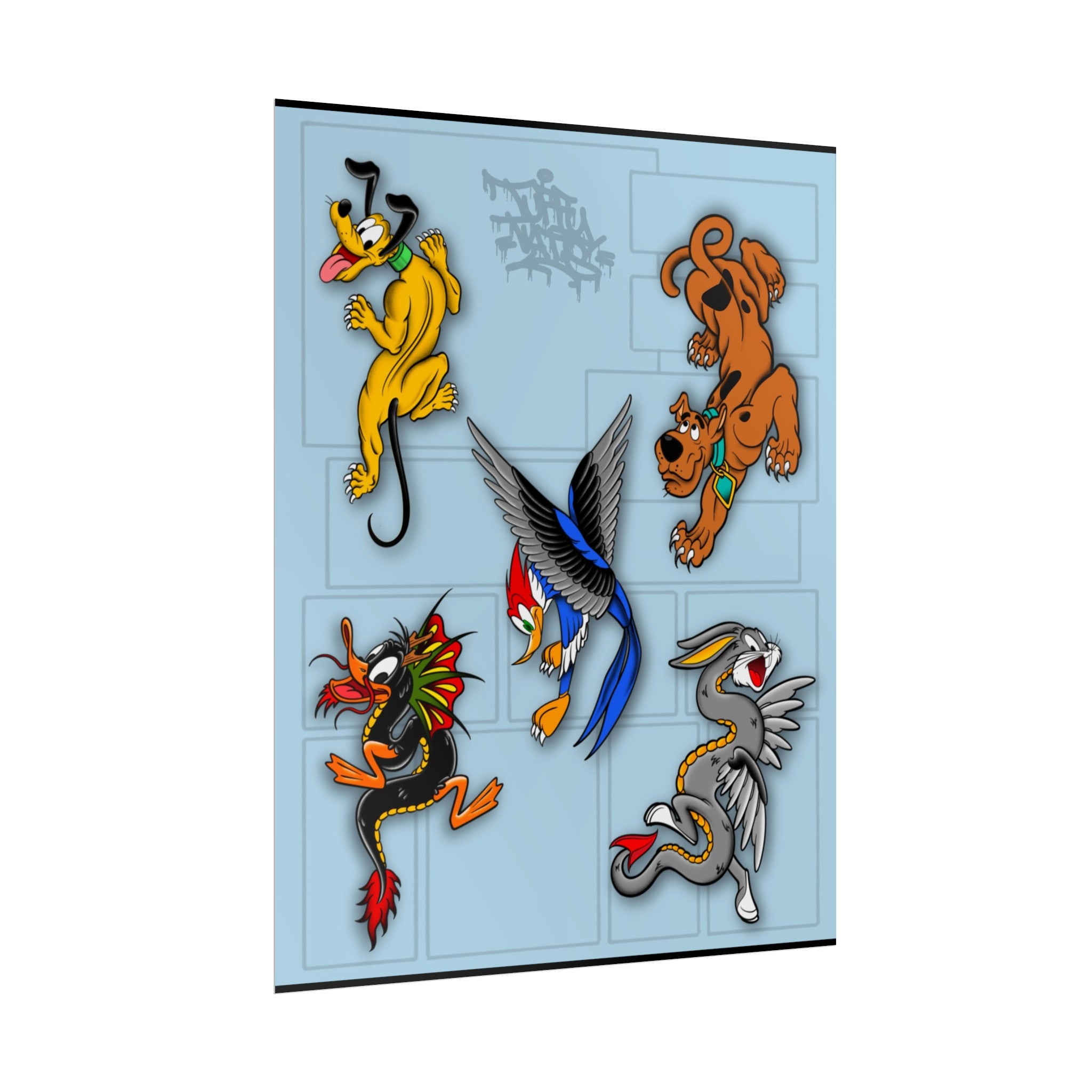 Looney Tunes mashup dragons 11″ x 14″ (Vertical) / Semi Glossy