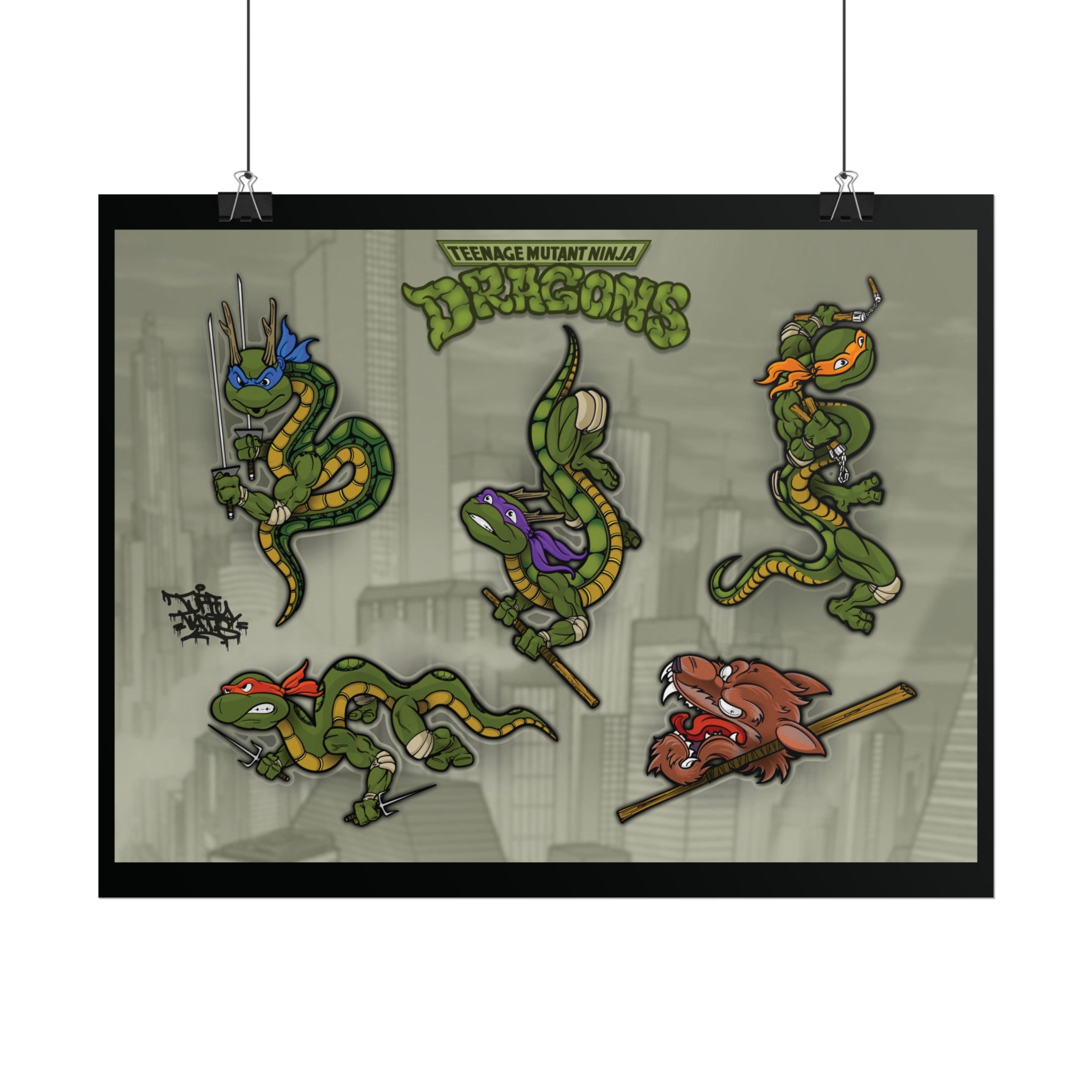 Teenage mutant ninja dragons 14″ x 11″ (Horizontal) / Fine Art