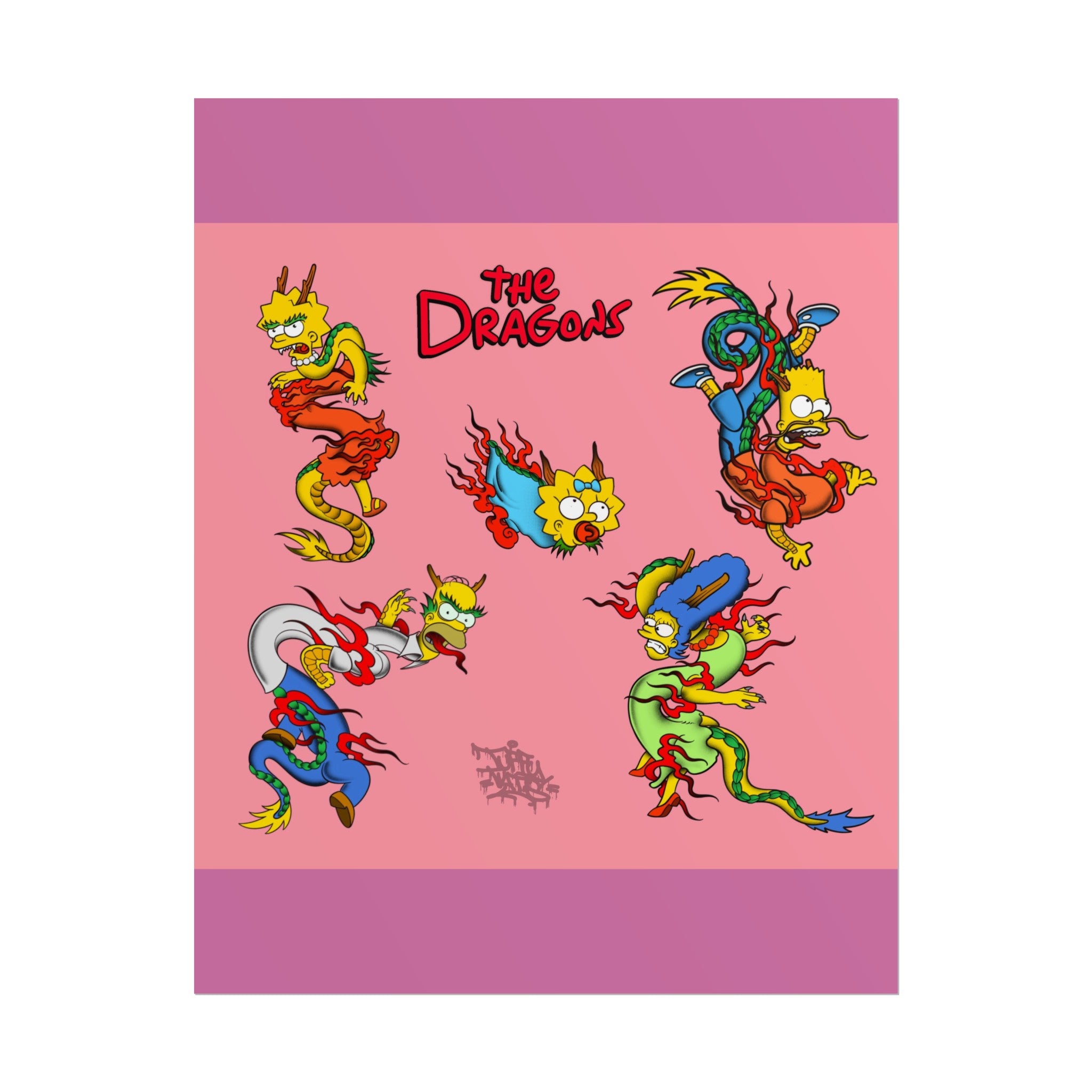 The Simpson’s mashup dragons 11″ x 14″ (Vertical) / Semi Glossy