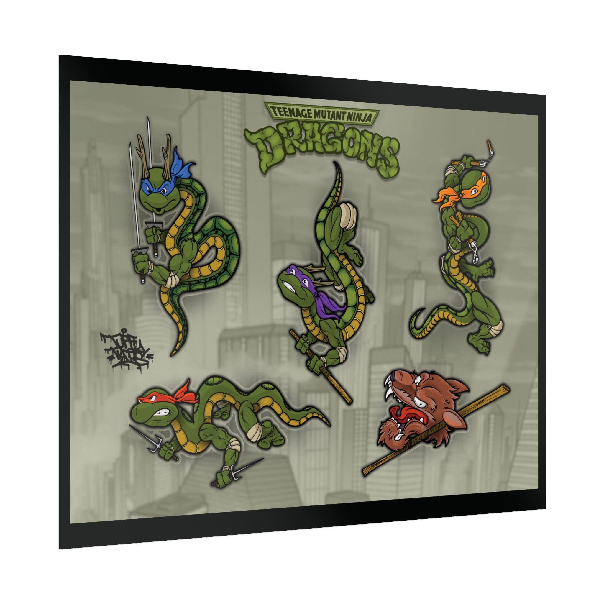 Teenage mutant ninja dragons 14″ x 11″ (Horizontal) / Fine Art