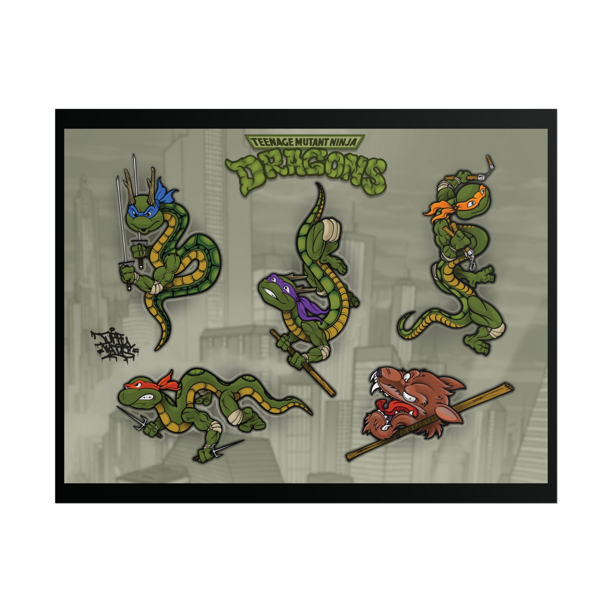 Teenage mutant ninja dragons 14″ x 11″ (Horizontal) / Fine Art