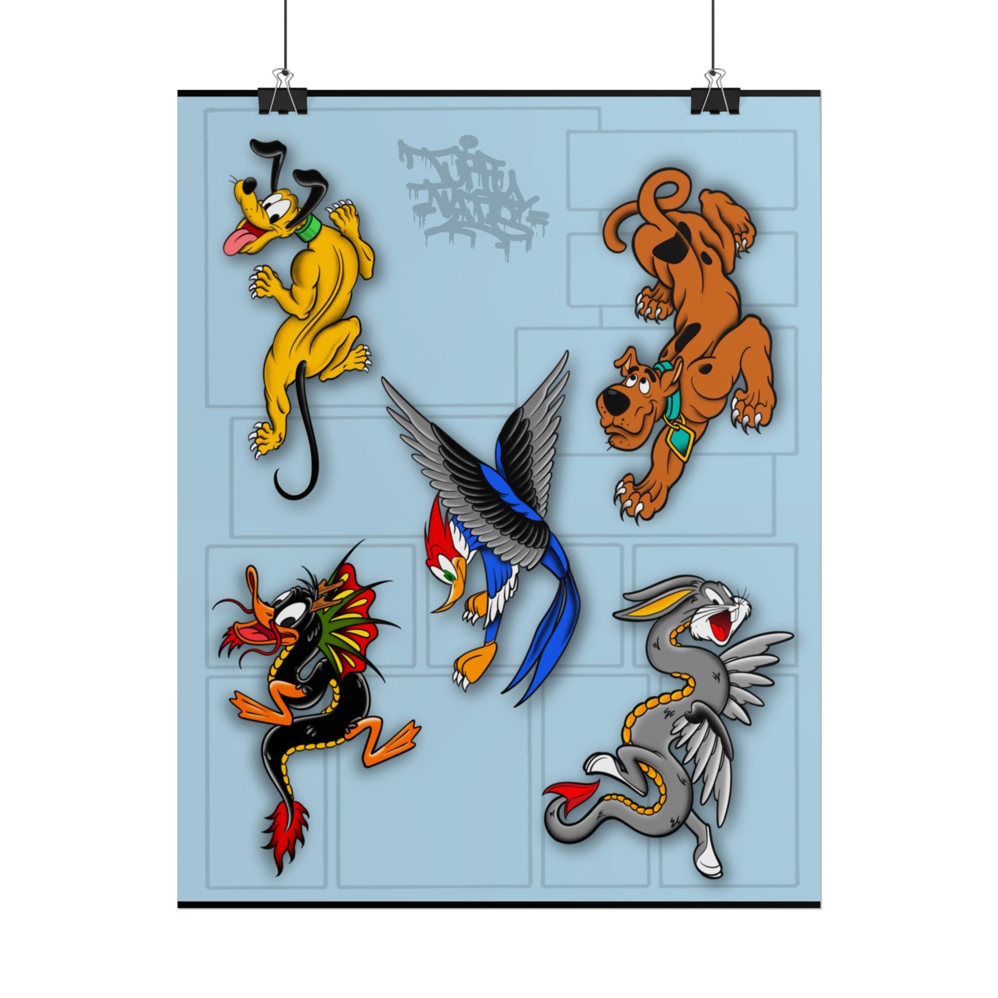 Looney Tunes mashup dragons 11″ x 14″ (Vertical) / Semi Glossy