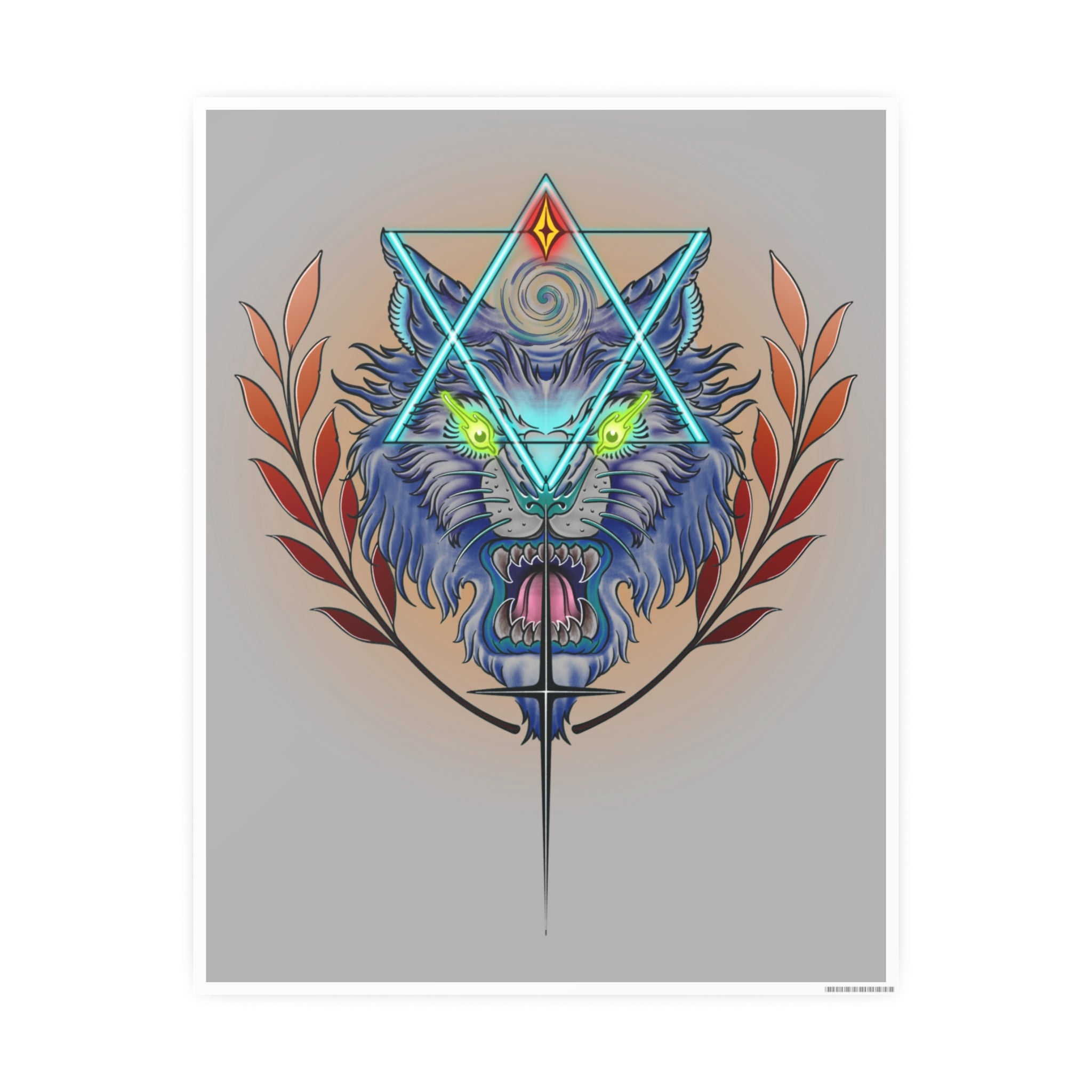 Wolf-Merkaba 11″ x 14″ (Vertical) / Satin