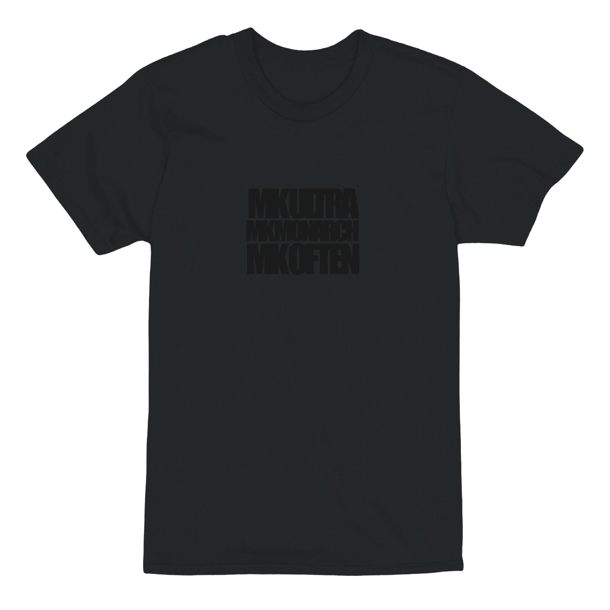 Black Ops Conspiracy Tee – MK Ultra, Monarch & Often – Minimalist Black Design S