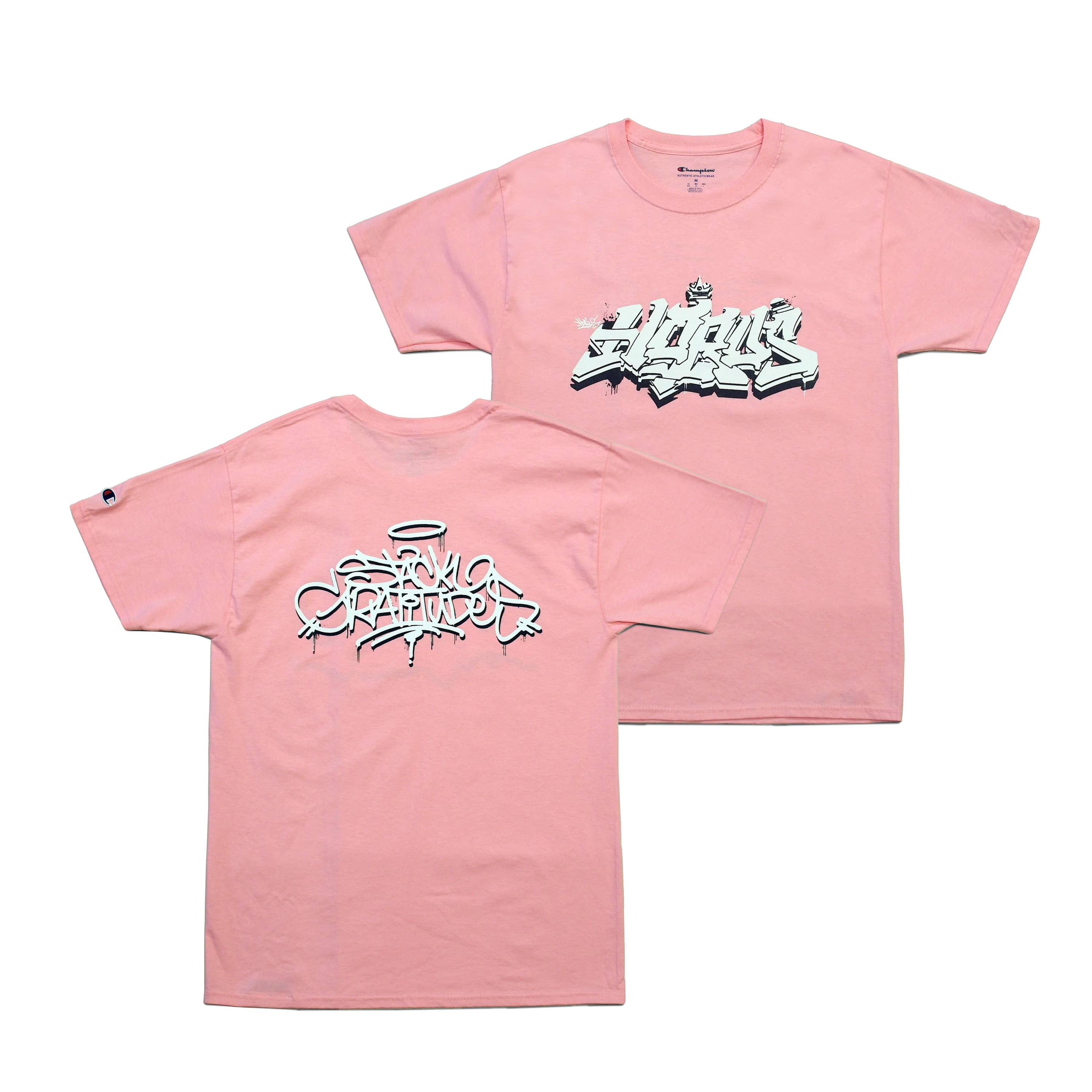 Stack Gratitudes tee (2021) Small / Pink / Mens