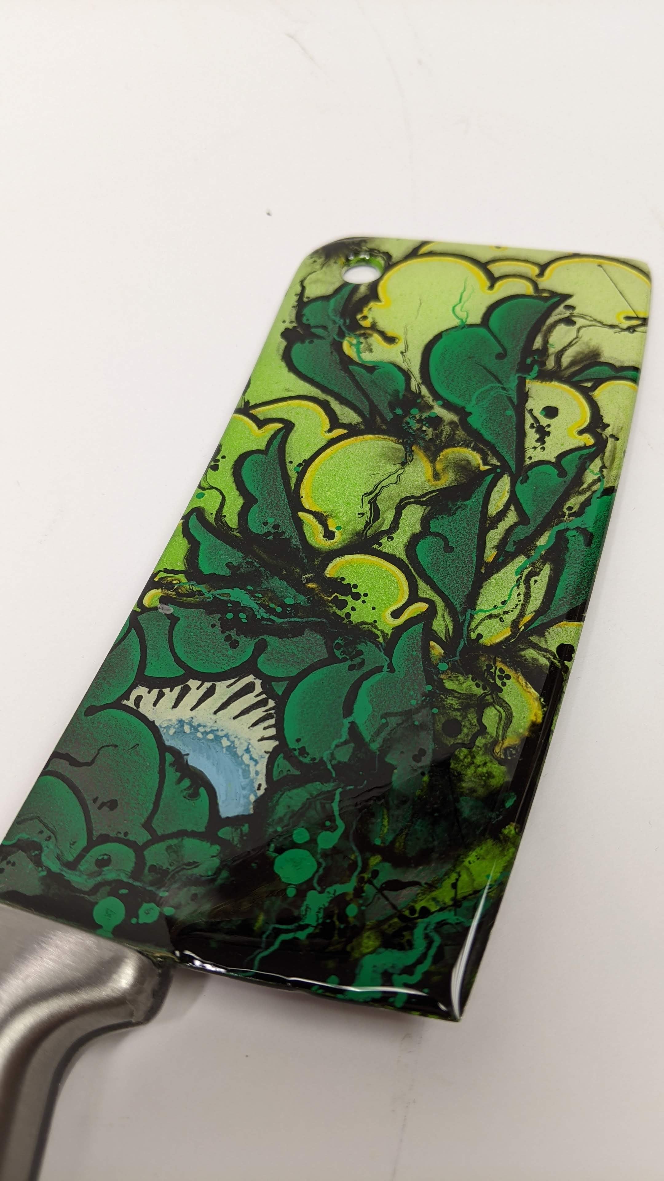 Peony cleaver -green ink effect Default Title