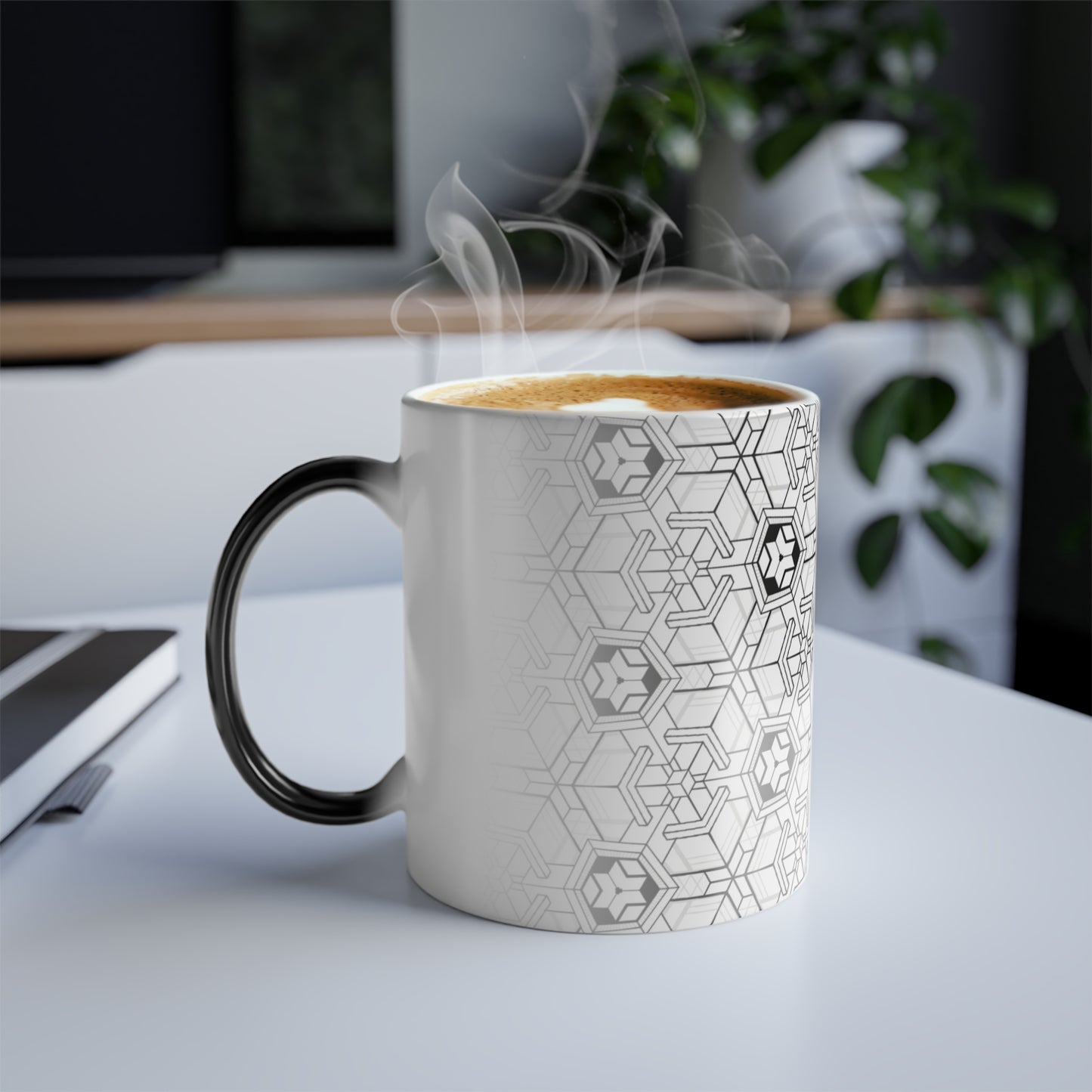 Tesseract Isometric Geometric Morphing Mug, by Tuffytats