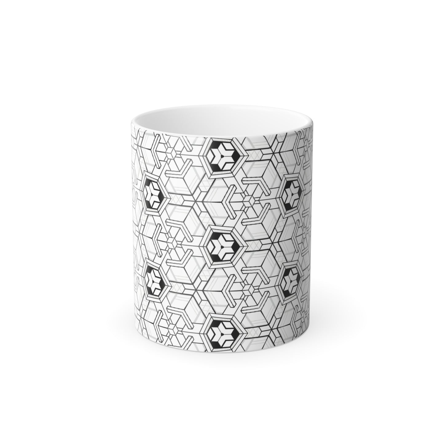 Tesseract Isometric Geometric Morphing Mug, by Tuffytats