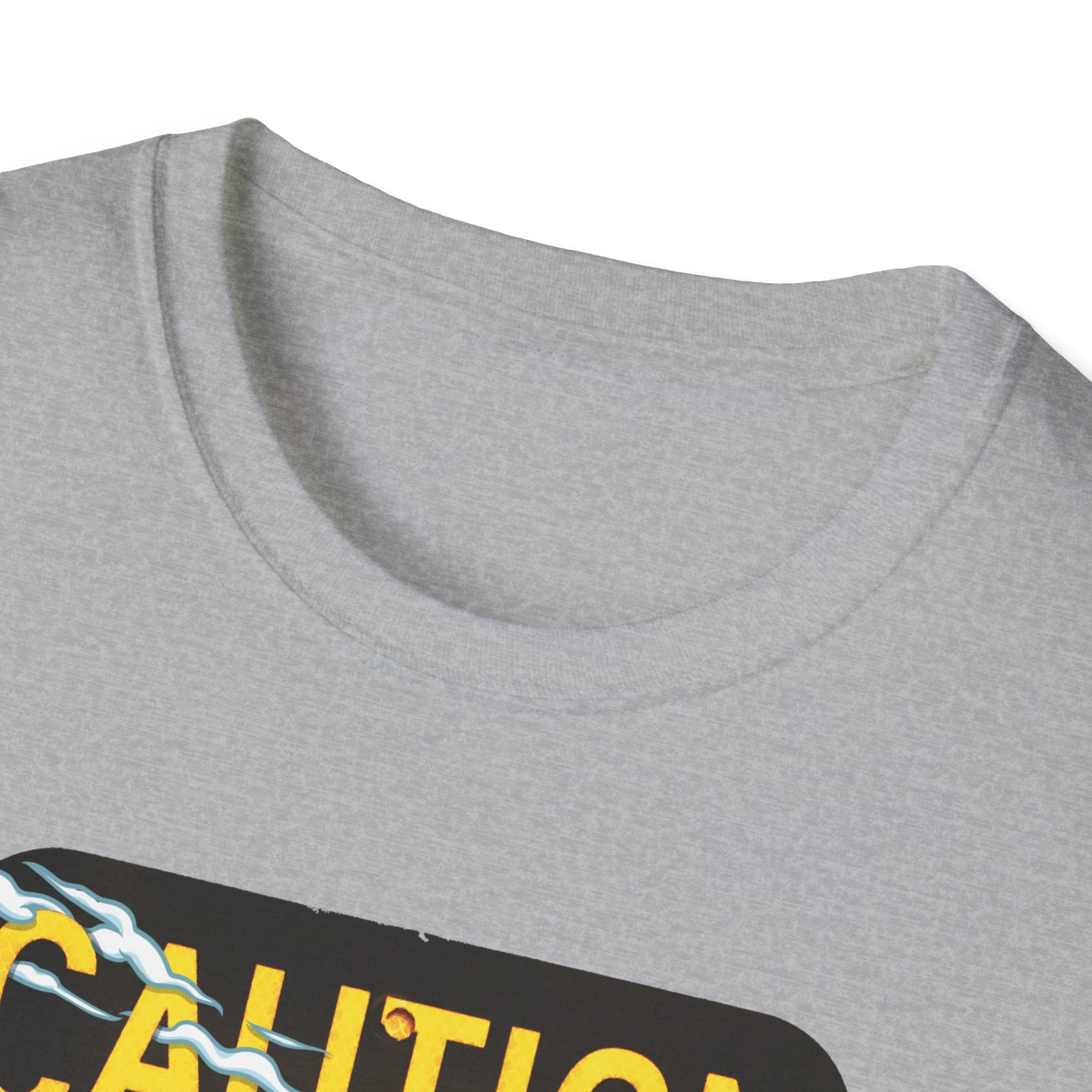 Caution Coyote Unisex Softstyle T-Shirt - Fun Graphic Tee for Animal Lovers