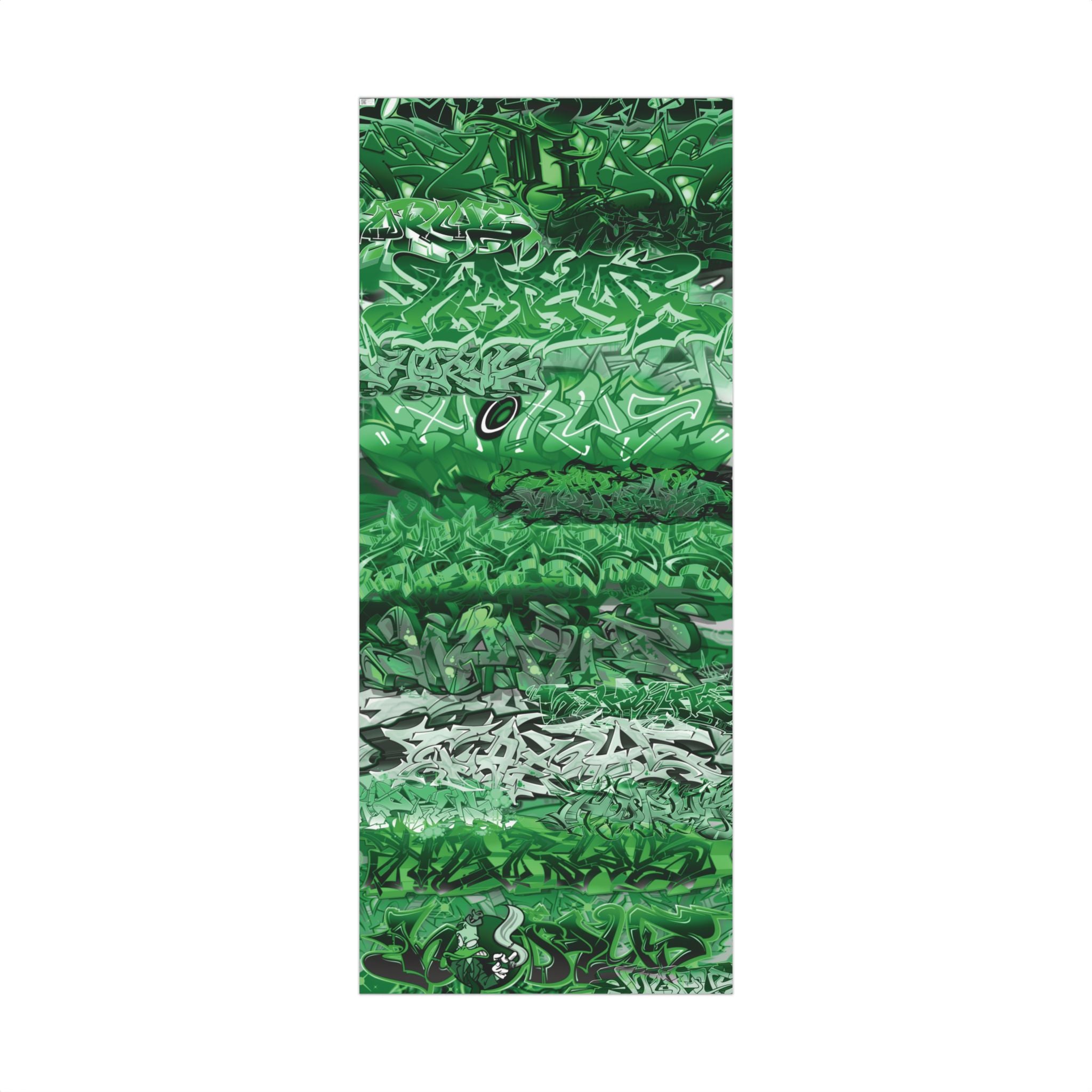 Green Graffiti Gift Wrap Paper — Urban Street Art Wrapping Sheets