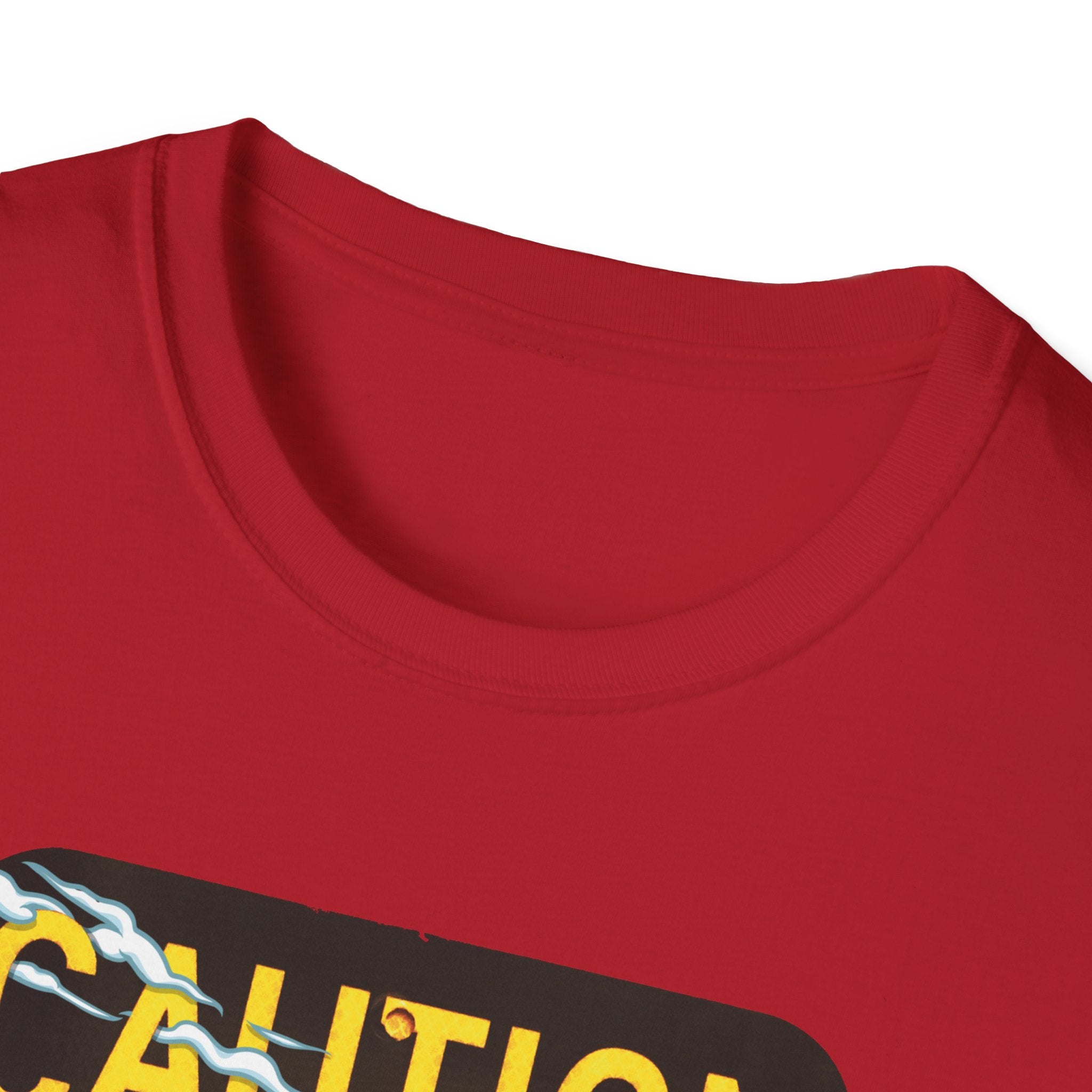 Caution Coyote Unisex Softstyle T-Shirt - Fun Graphic Tee for Animal Lovers