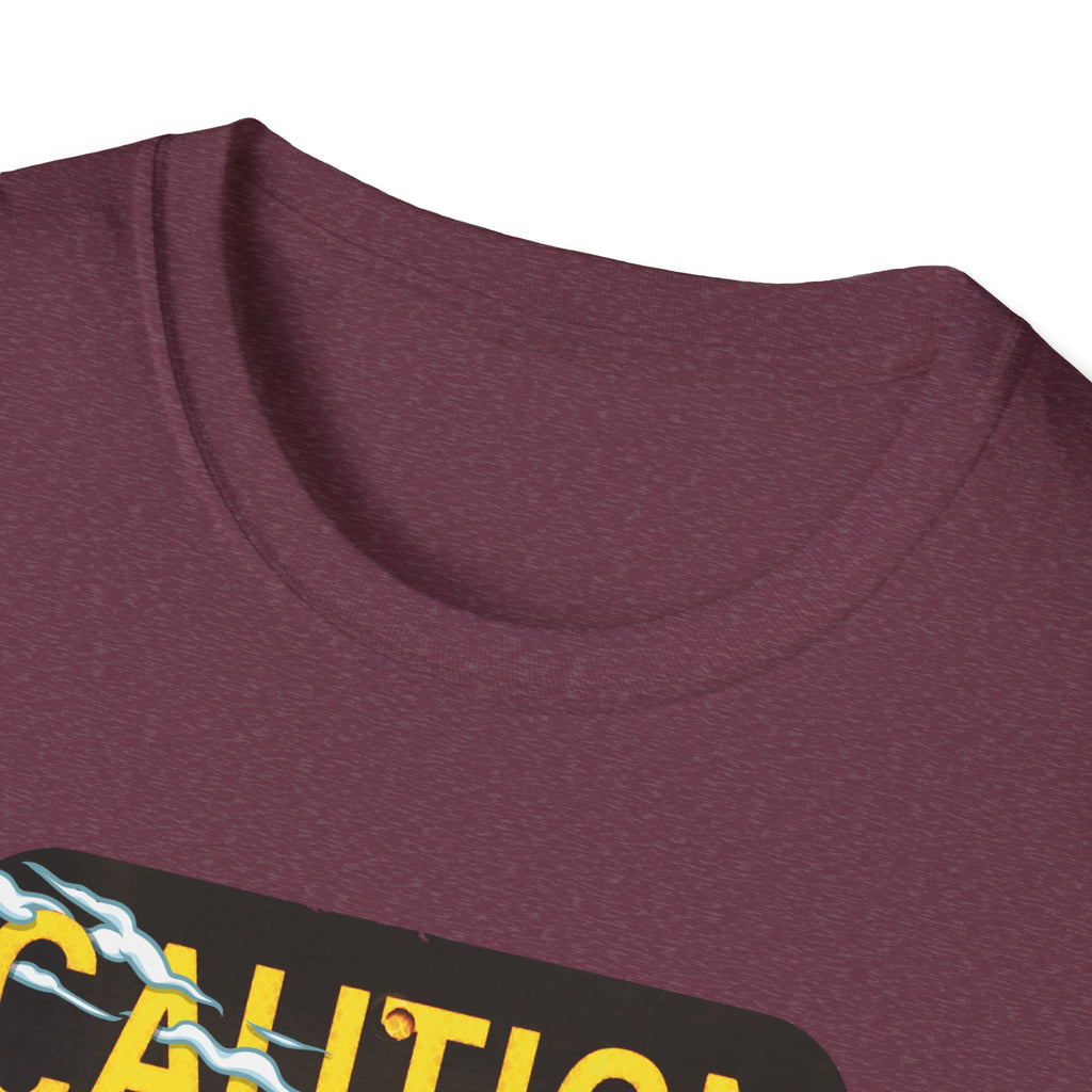 Caution Coyote Unisex Softstyle T-Shirt - Fun Graphic Tee for Animal Lovers