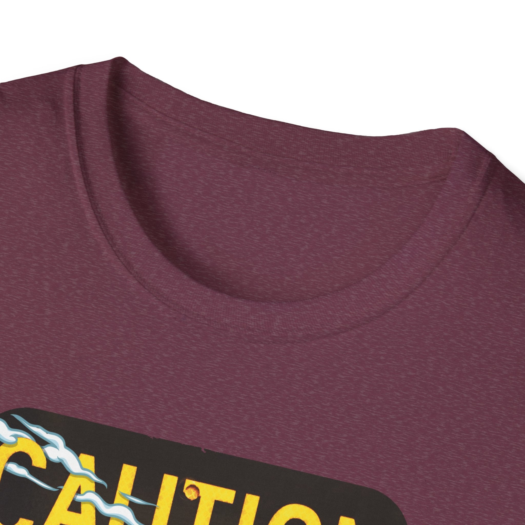 Caution Coyote Unisex Softstyle T-Shirt - Fun Graphic Tee for Animal Lovers
