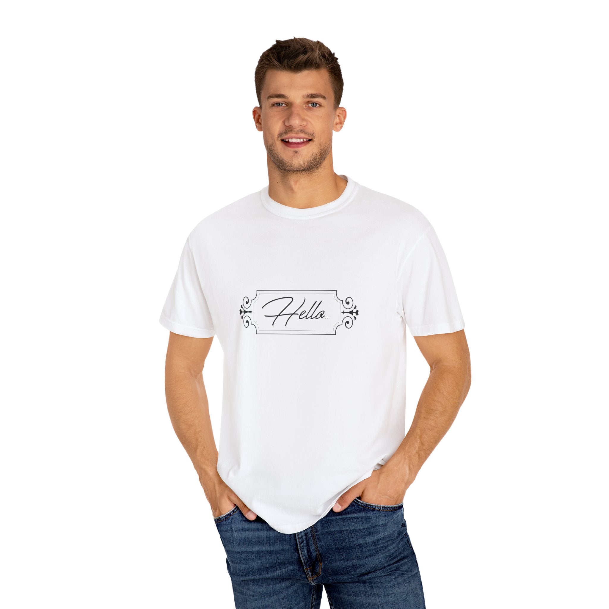 Adult humour- Hello T-Shirt for Everyday Style, Casual Wear, Gifts for Friends, Summer Outfits, Art-Inspired Fashion