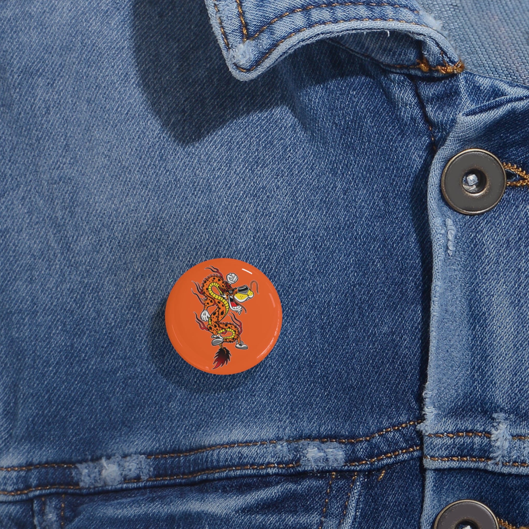 **Chester Cheetah Dragon Round Button**