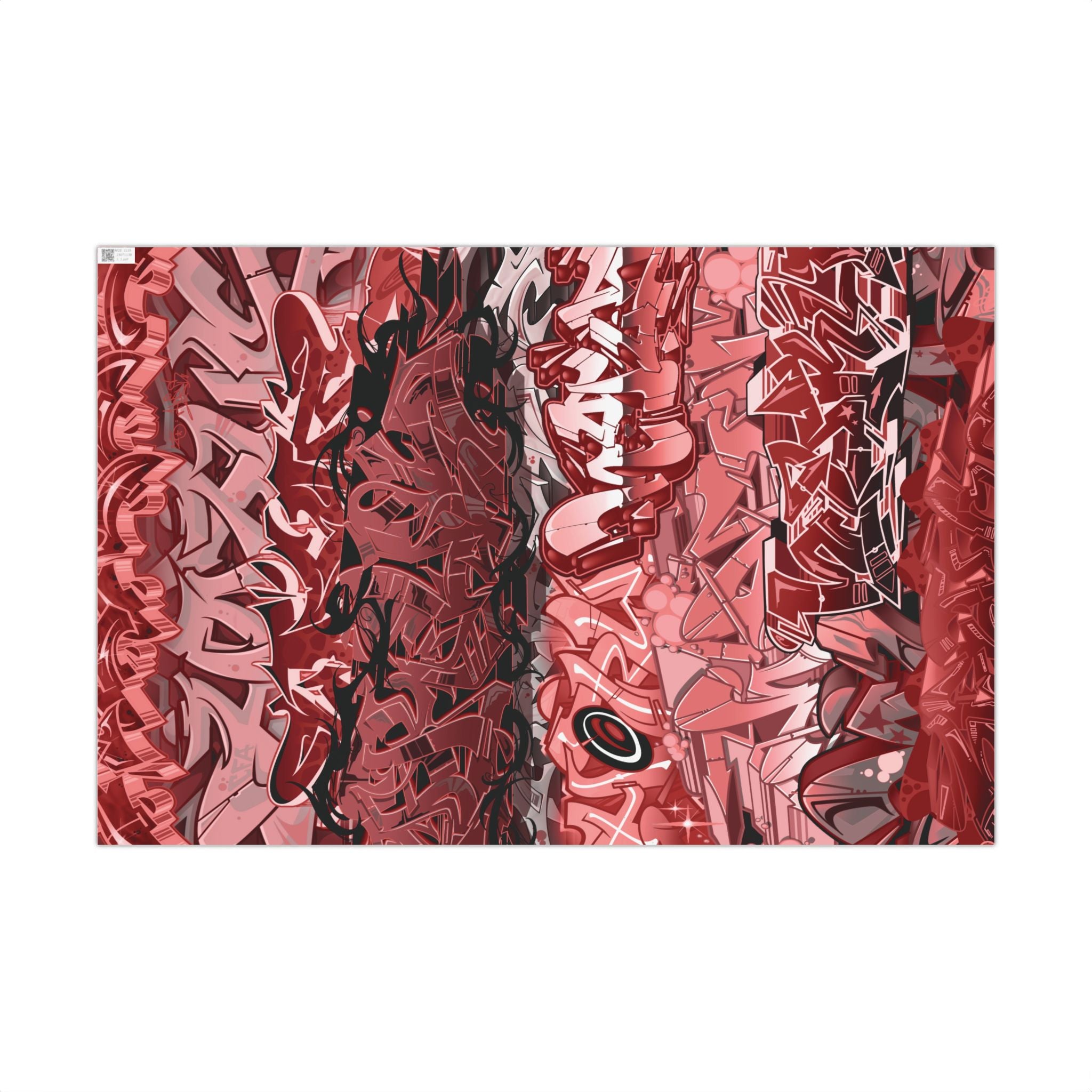 Red Graffiti Gift Wrap Paper — Urban Street Art Wrapping Sheets