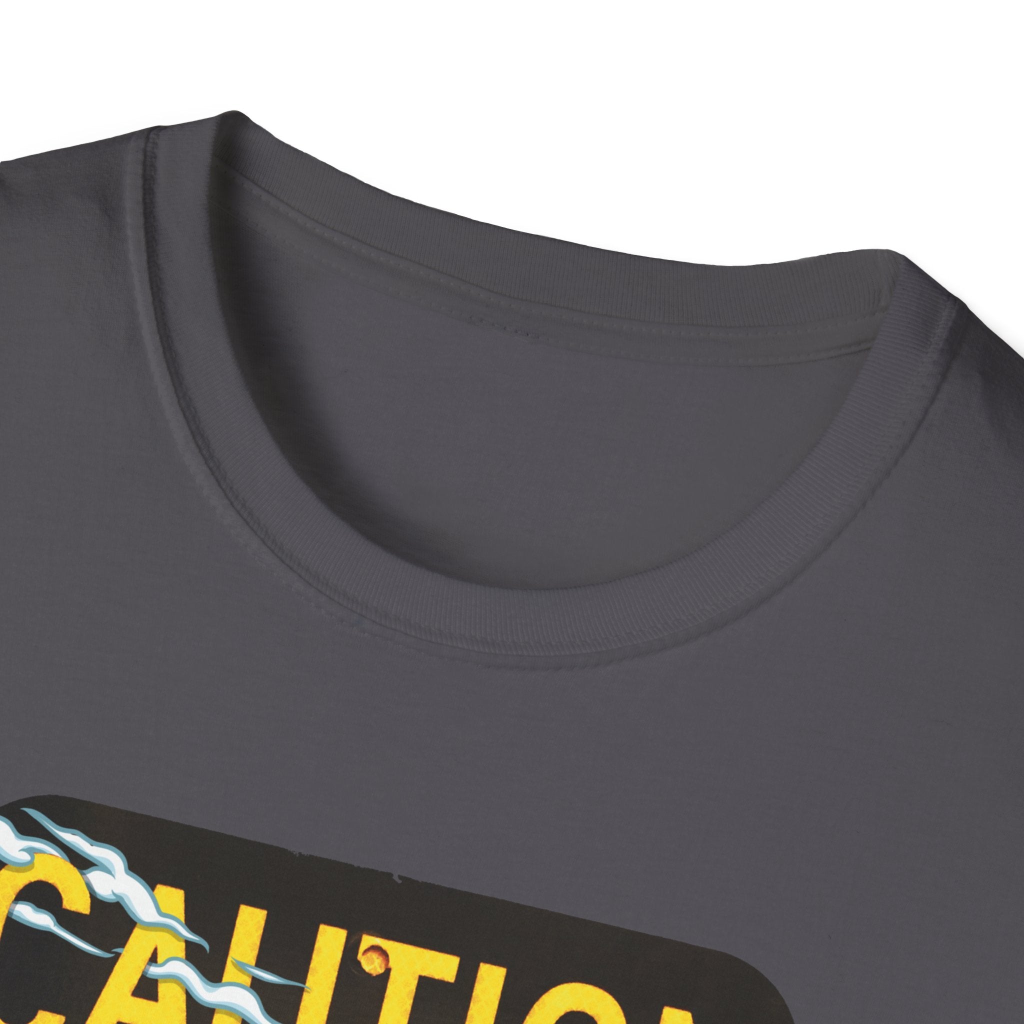 Caution Coyote Unisex Softstyle T-Shirt - Fun Graphic Tee for Animal Lovers