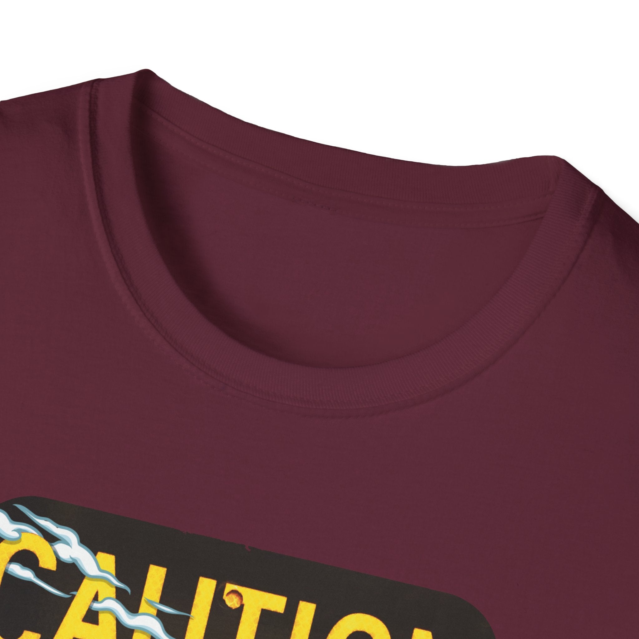 Caution Coyote Unisex Softstyle T-Shirt - Fun Graphic Tee for Animal Lovers