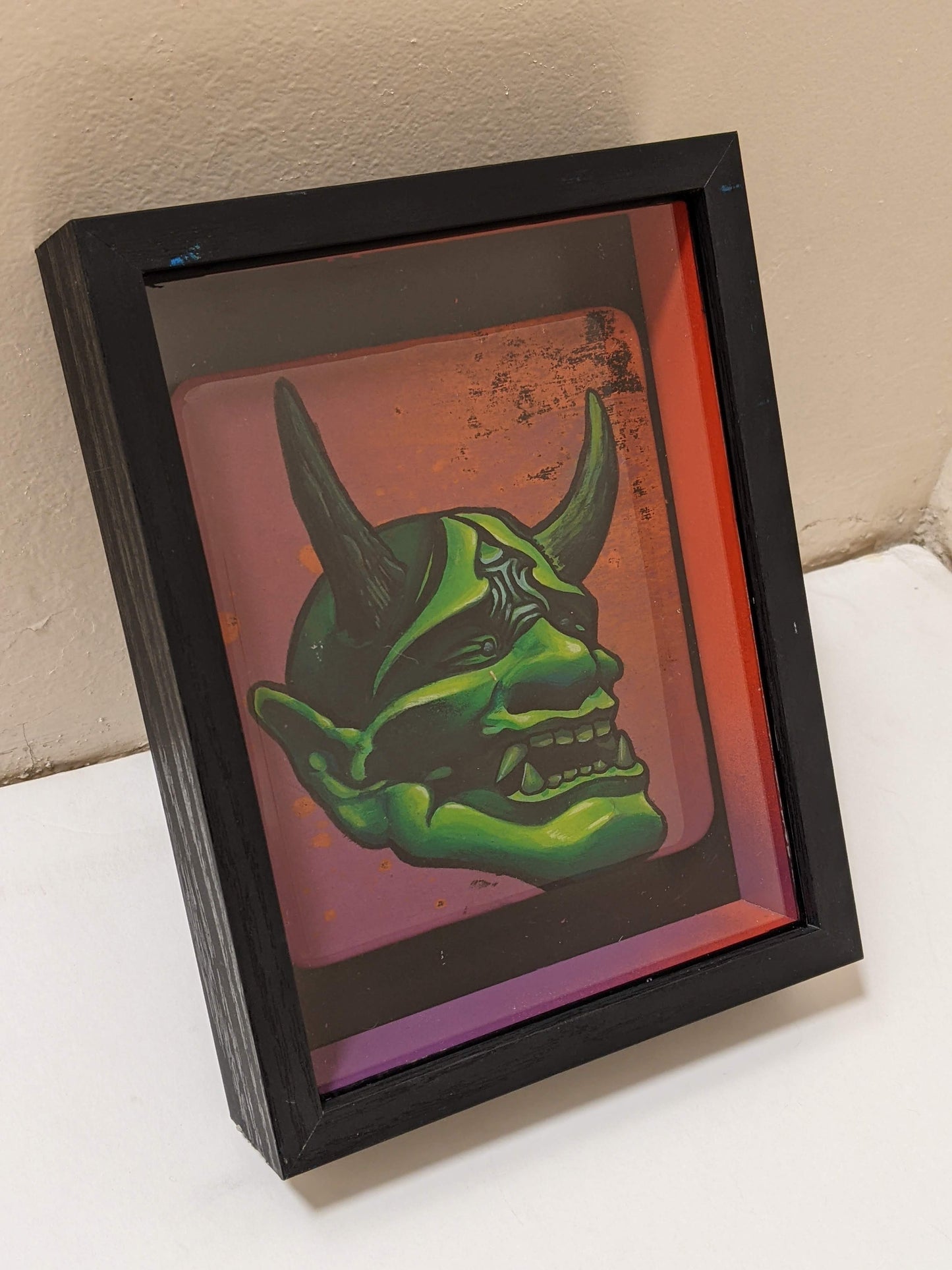 Shadow box Hannya (Green)