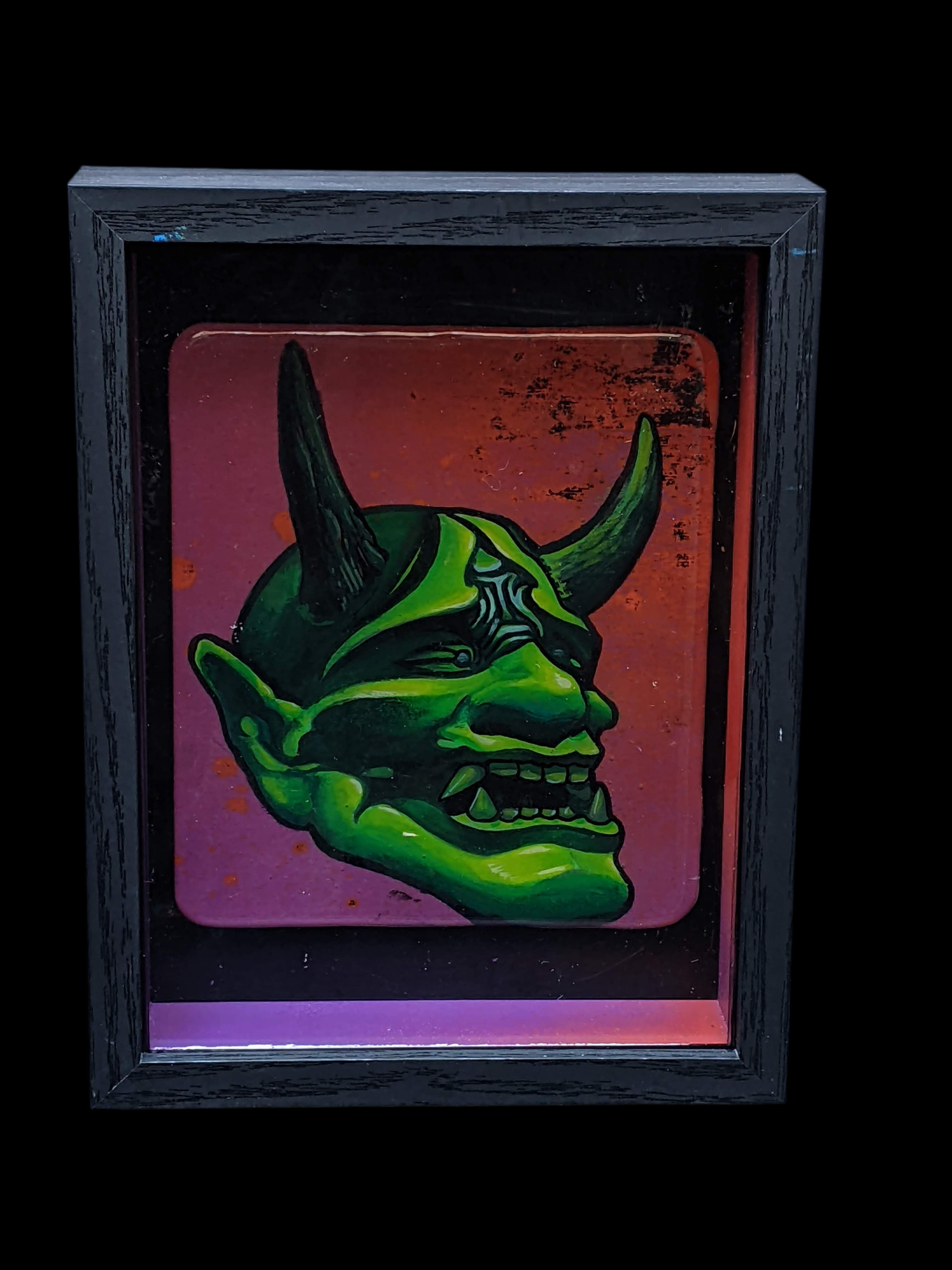 Shadow box Hannya (Green)