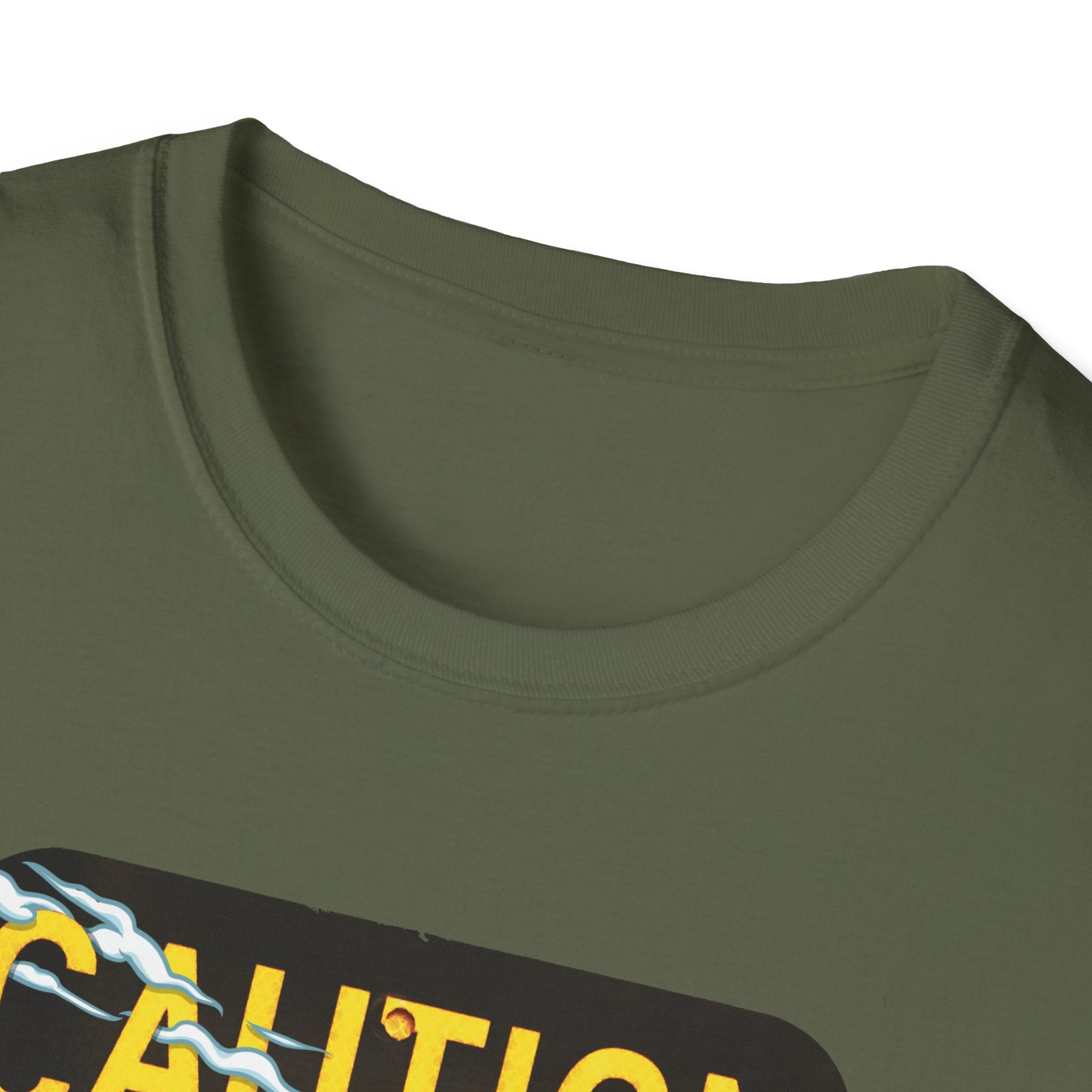 Caution Coyote Unisex Softstyle T-Shirt - Fun Graphic Tee for Animal Lovers