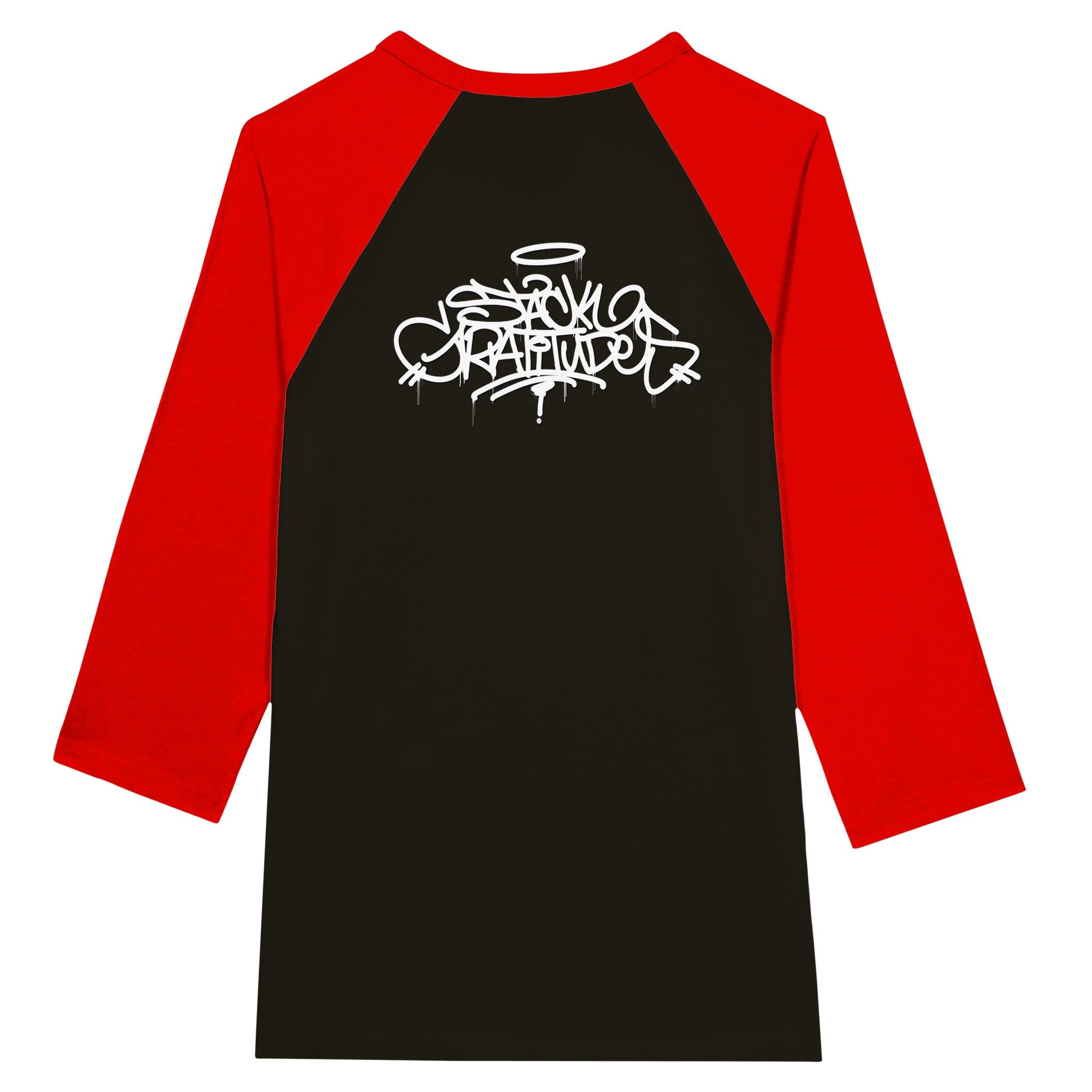 Stack Gratitudes (MTO) 
 Unisex 3/4 sleeve Raglan T-shirt S / Black and Red 