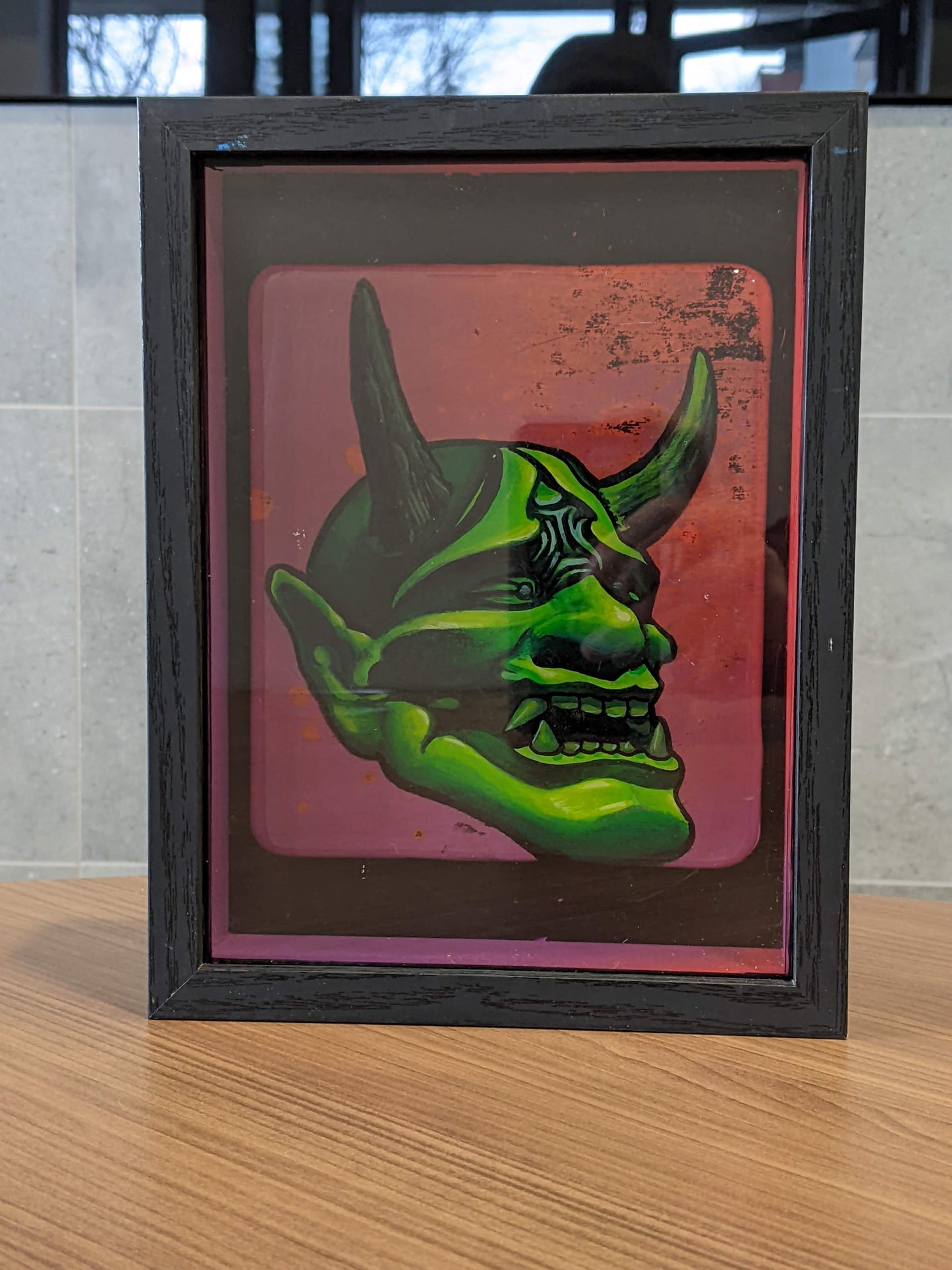 Shadow box Hannya (Green)