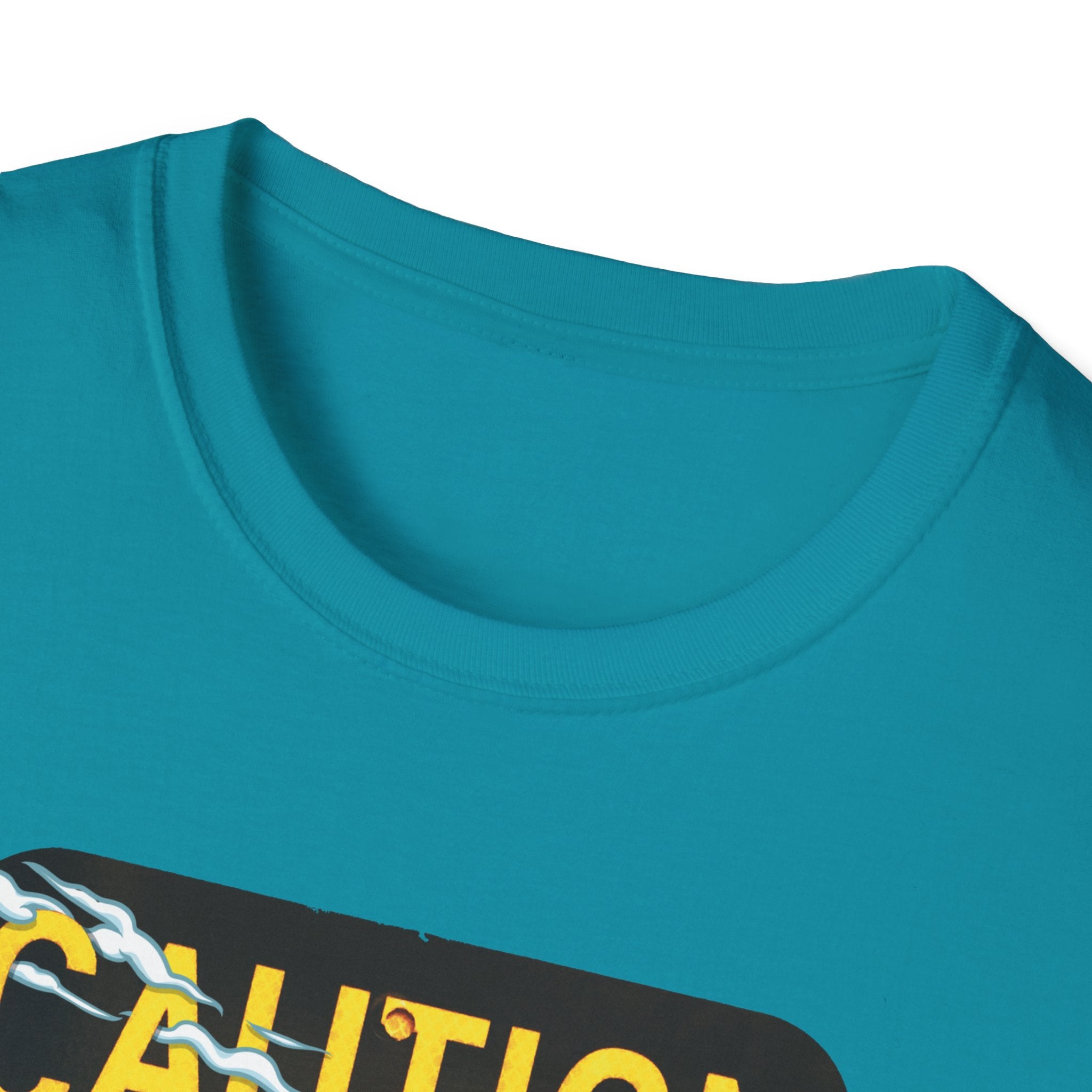 Caution Coyote Unisex Softstyle T-Shirt - Fun Graphic Tee for Animal Lovers