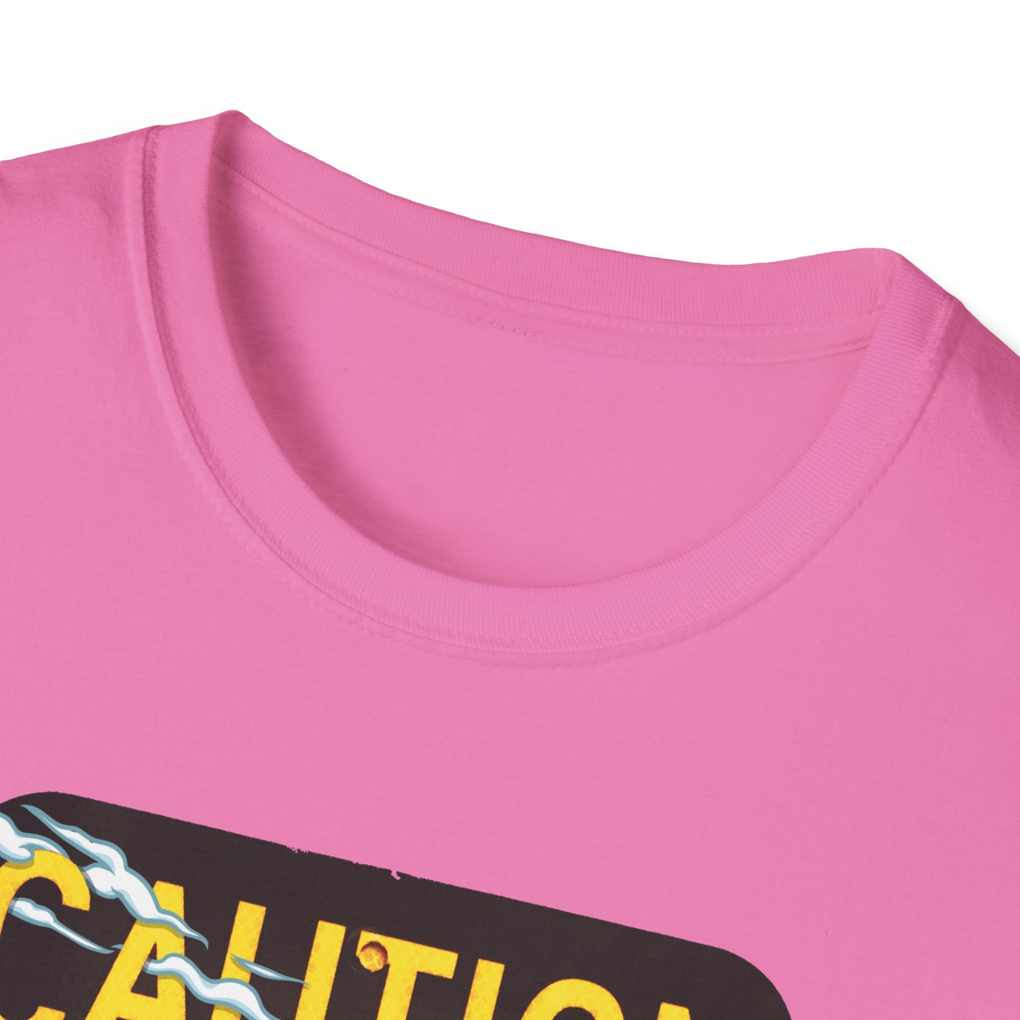 Caution Coyote Unisex Softstyle T-Shirt - Fun Graphic Tee for Animal Lovers