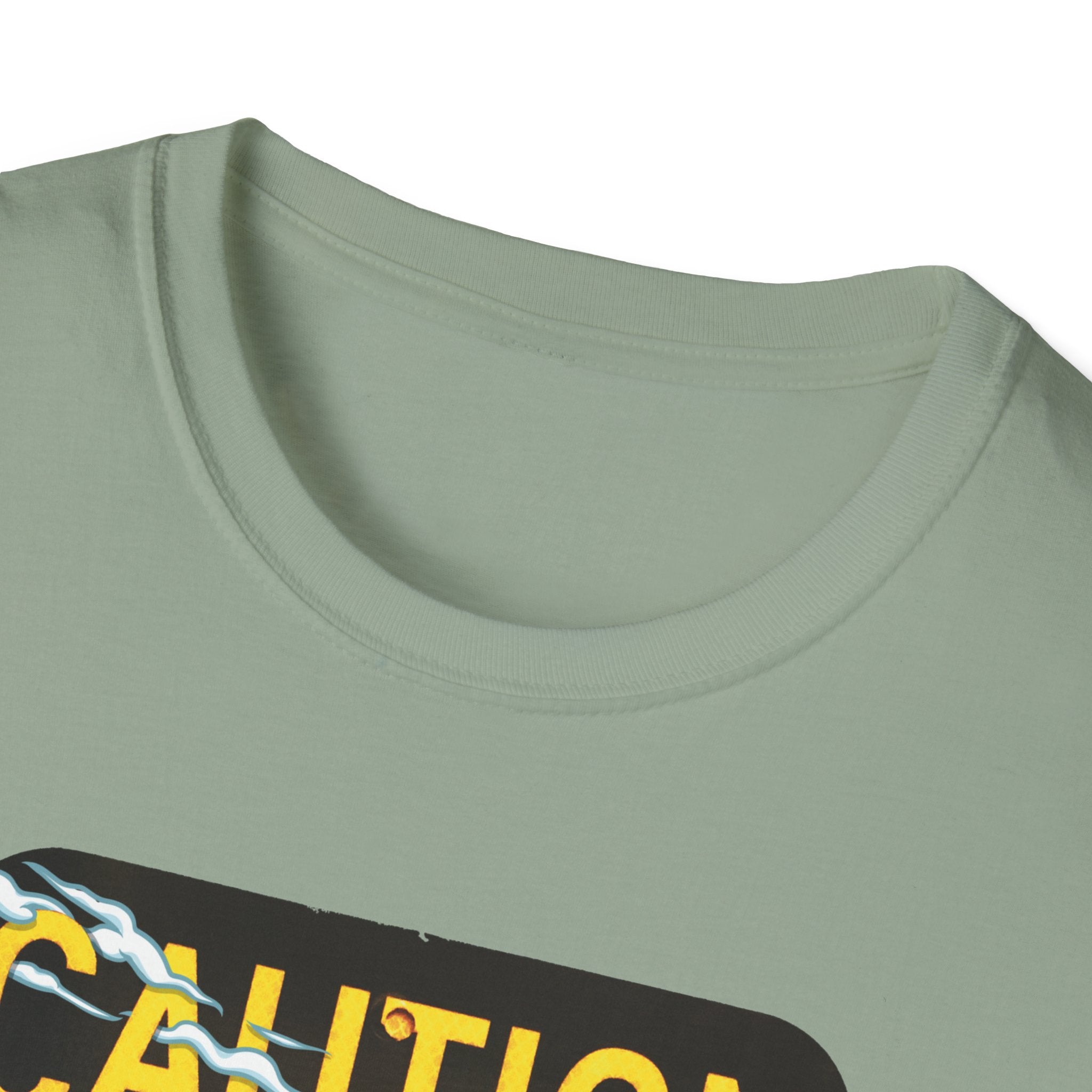 Caution Coyote Unisex Softstyle T-Shirt - Fun Graphic Tee for Animal Lovers