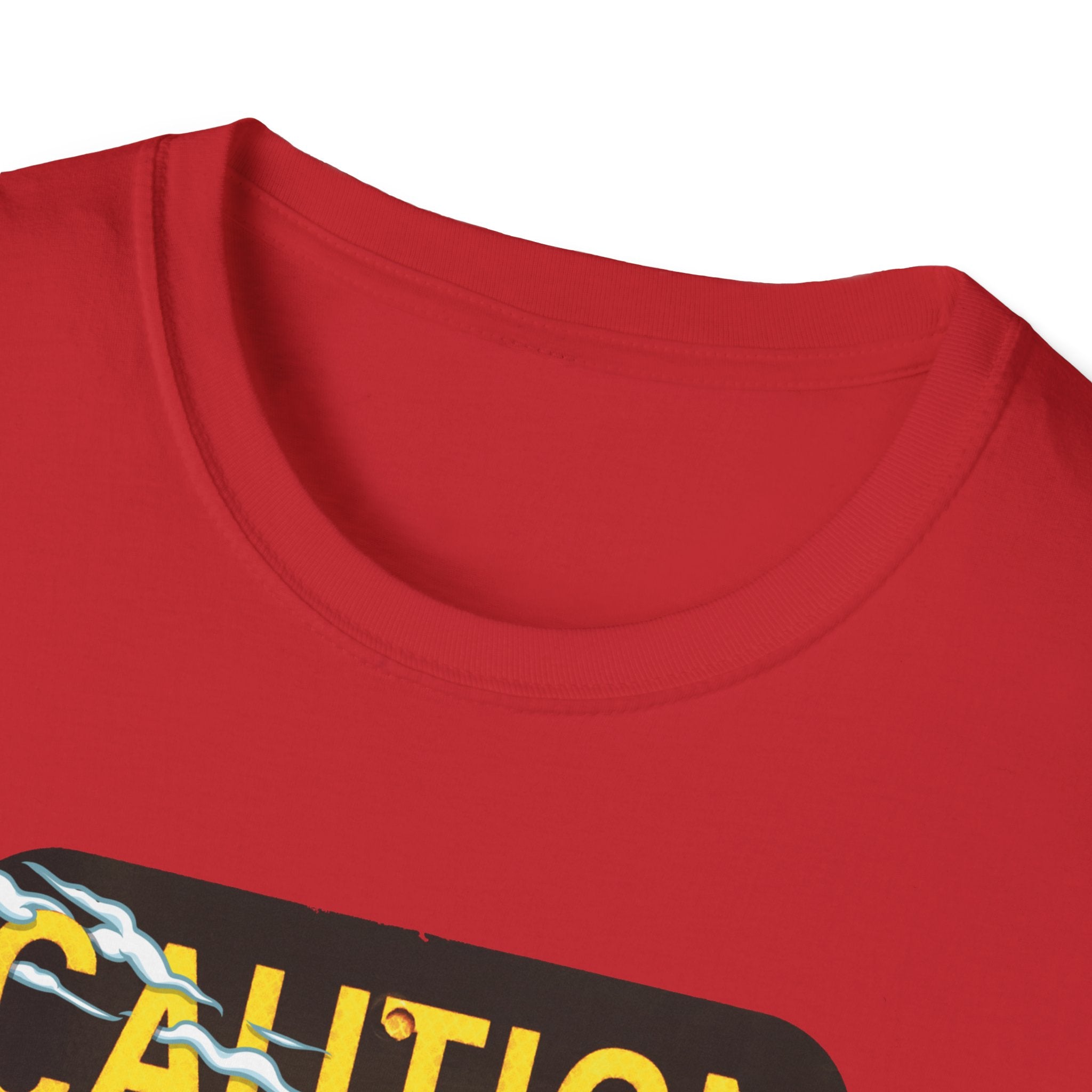 Caution Coyote Unisex Softstyle T-Shirt - Fun Graphic Tee for Animal Lovers