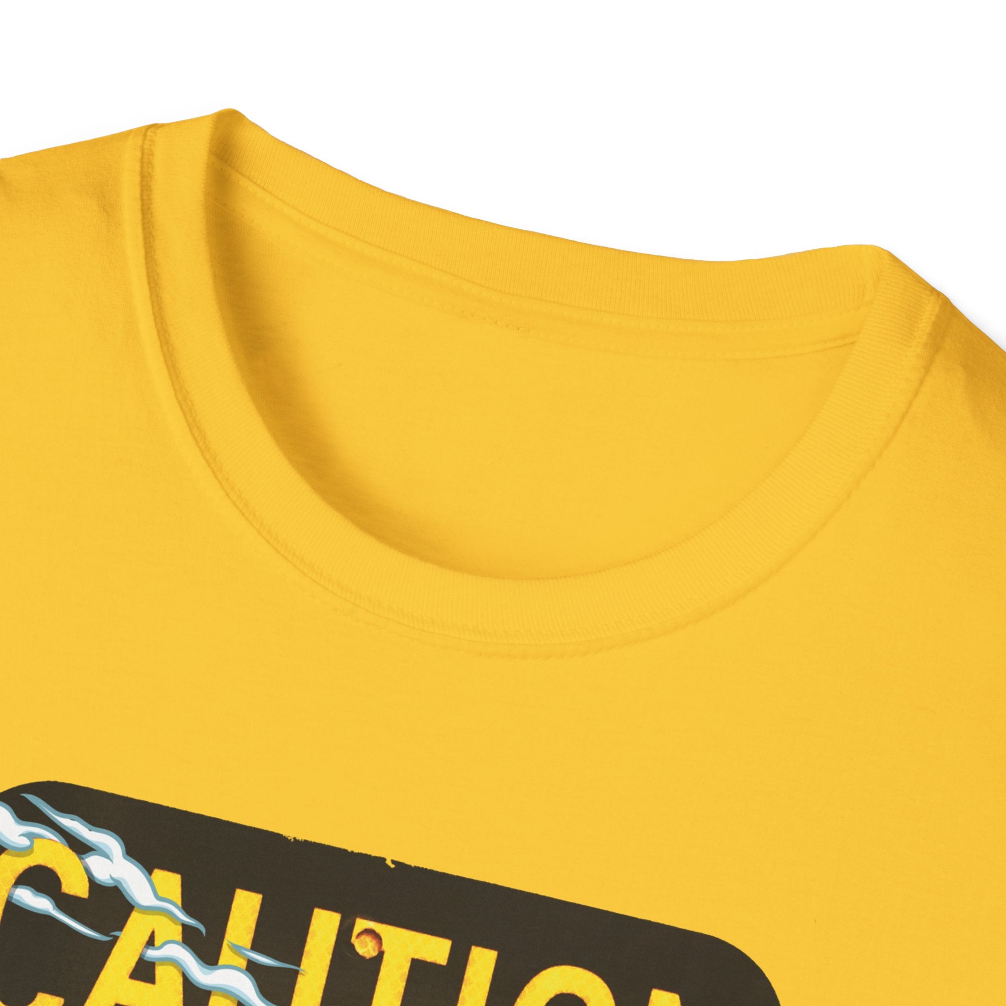 Caution Coyote Unisex Softstyle T-Shirt - Fun Graphic Tee for Animal Lovers