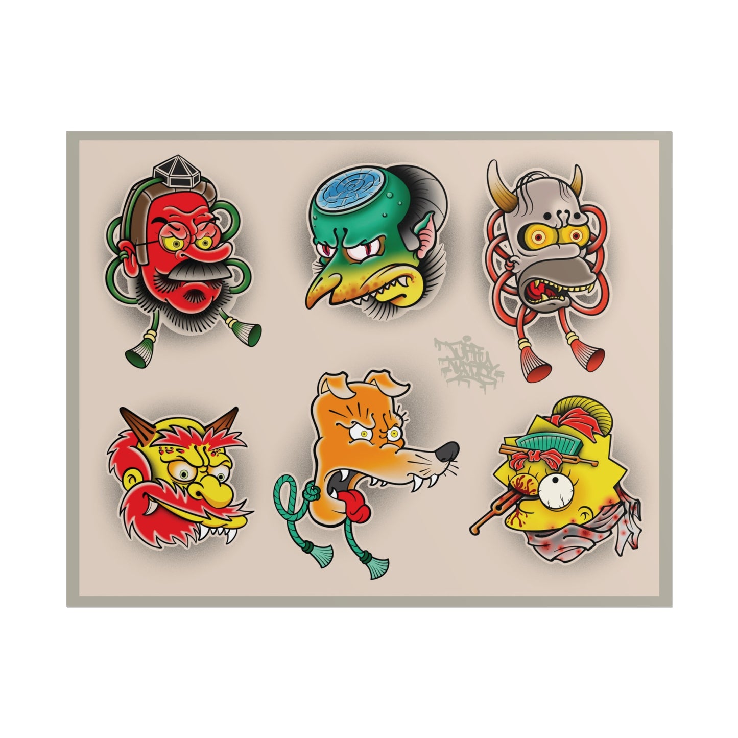 traditional Japanese Simpson’s mashup flash set