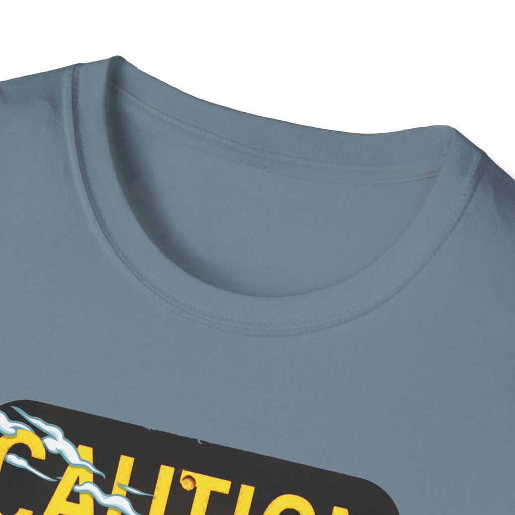 Caution Coyote Unisex Softstyle T-Shirt - Fun Graphic Tee for Animal Lovers