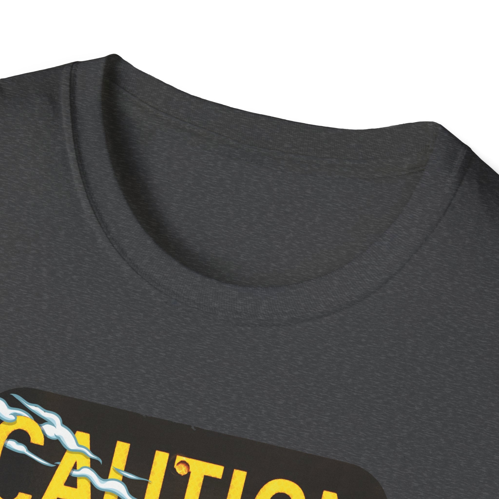 Caution Coyote Unisex Softstyle T-Shirt - Fun Graphic Tee for Animal Lovers