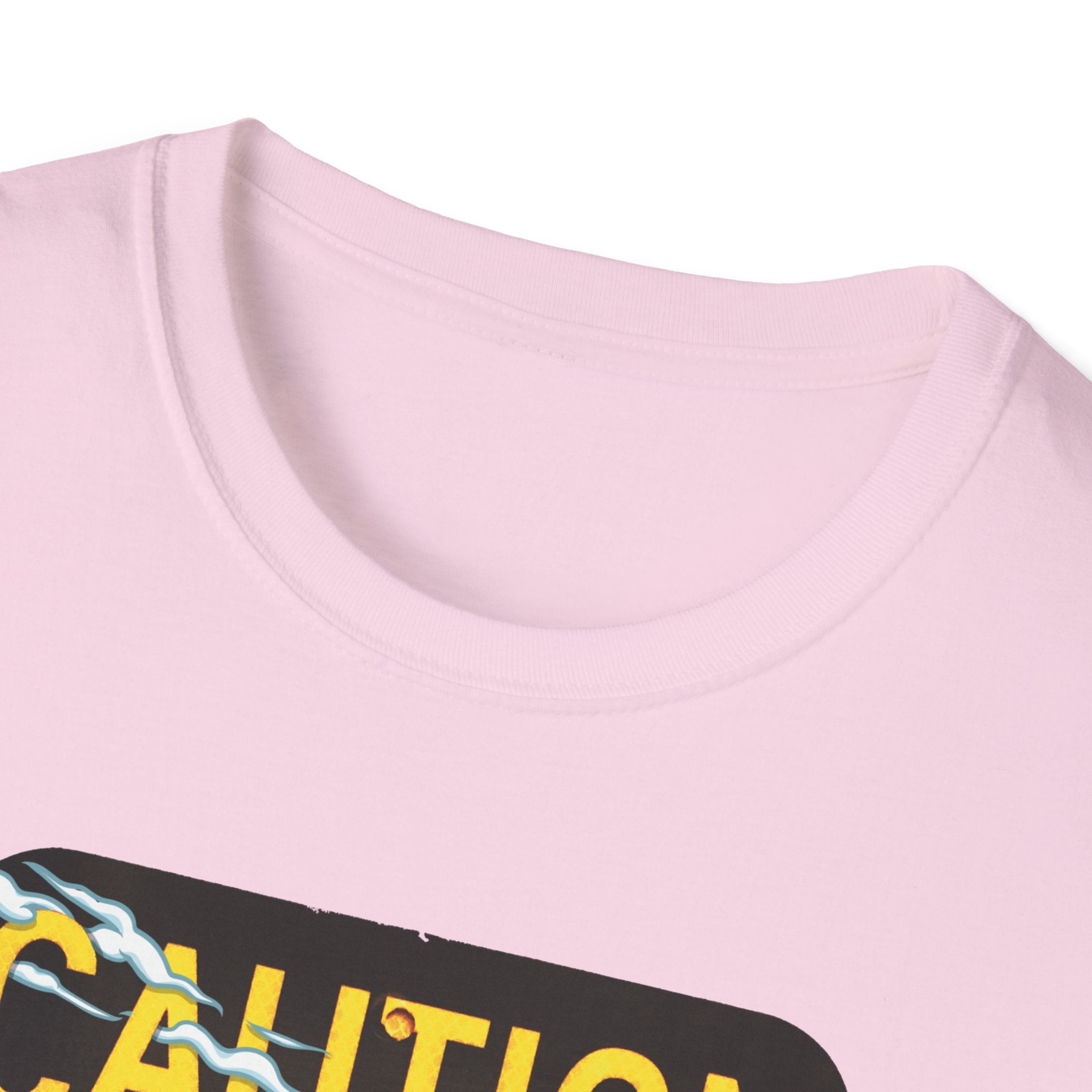 Caution Coyote Unisex Softstyle T-Shirt - Fun Graphic Tee for Animal Lovers
