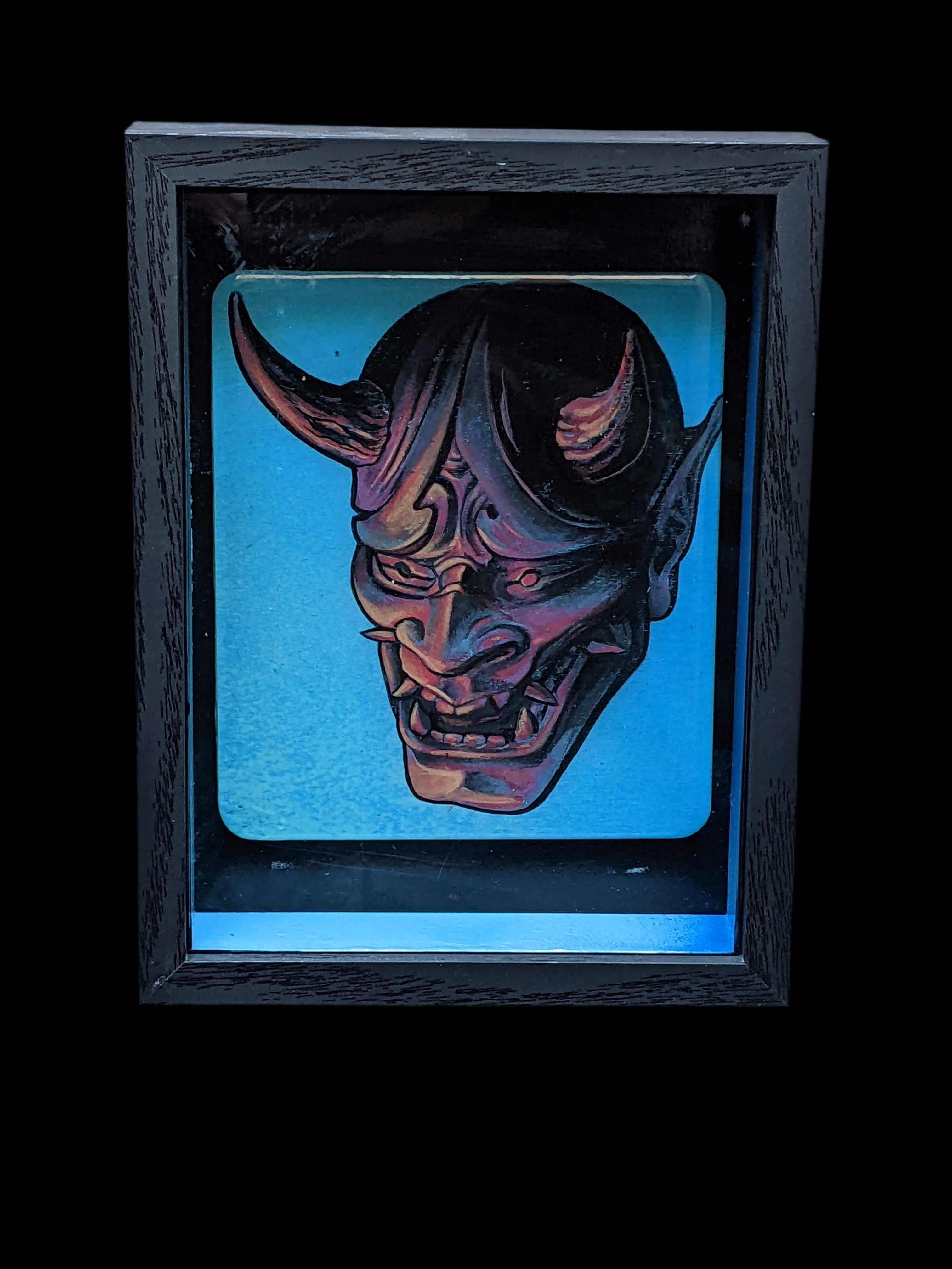 Shadow box Hannya (Blue)