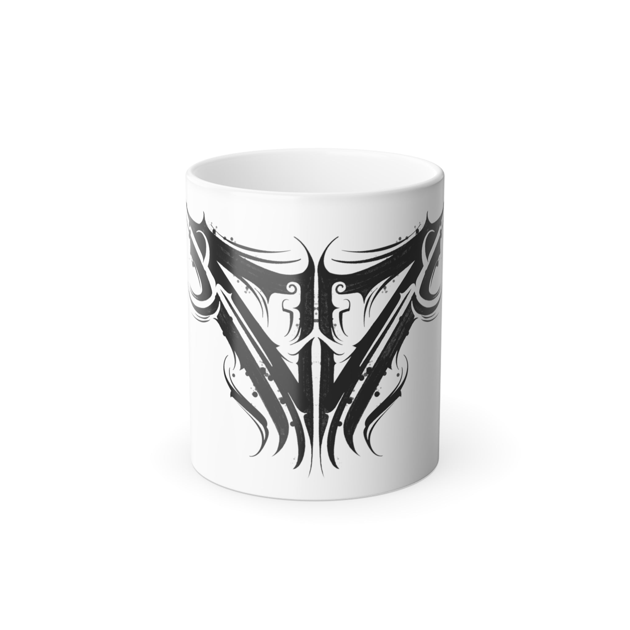 Tribal Sigilism Morphing Mug with heat-activated design front view