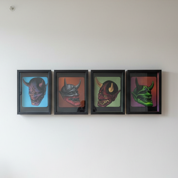 Shadow box Hannya (grey)