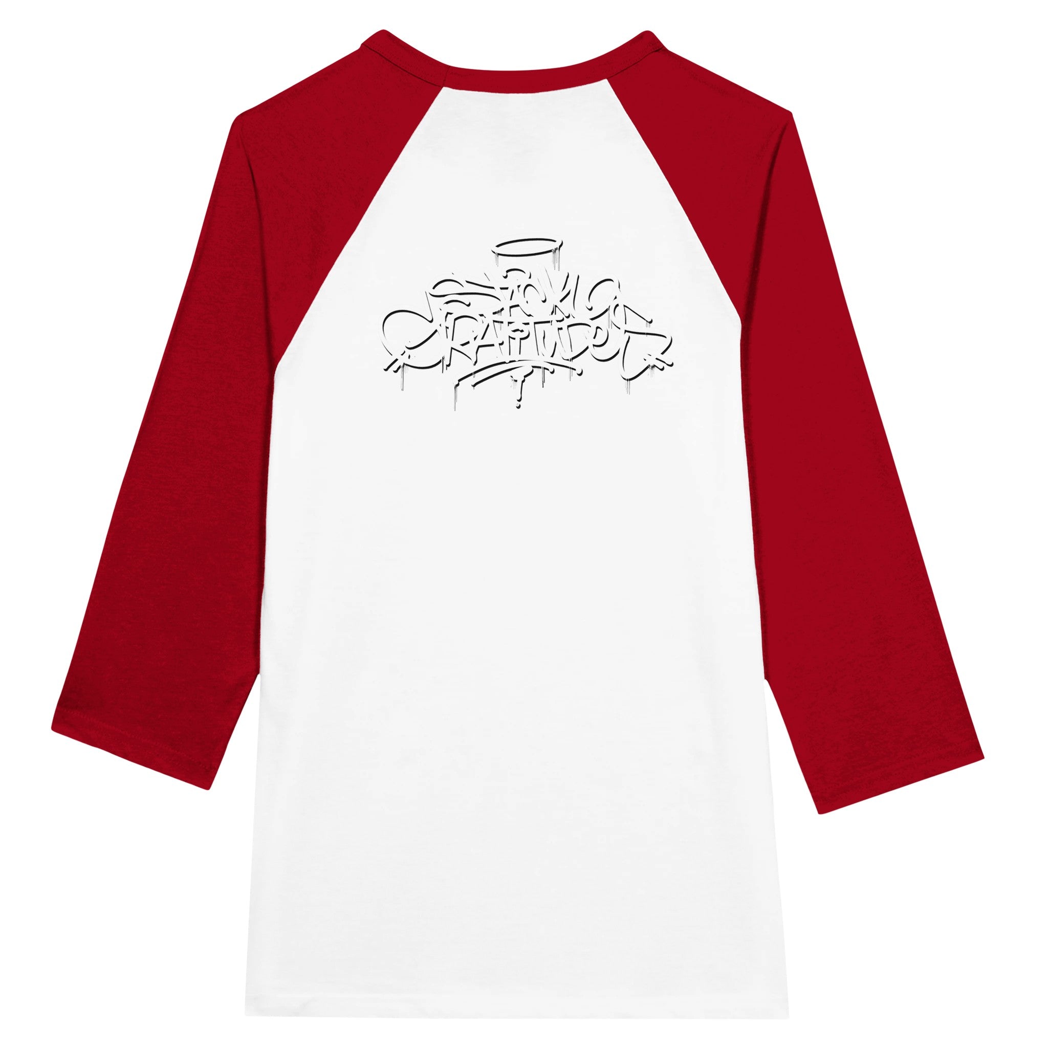 Stack Gratitudes (MTO) 
 Unisex 3/4 sleeve Raglan T-shirt S / Black and Red 